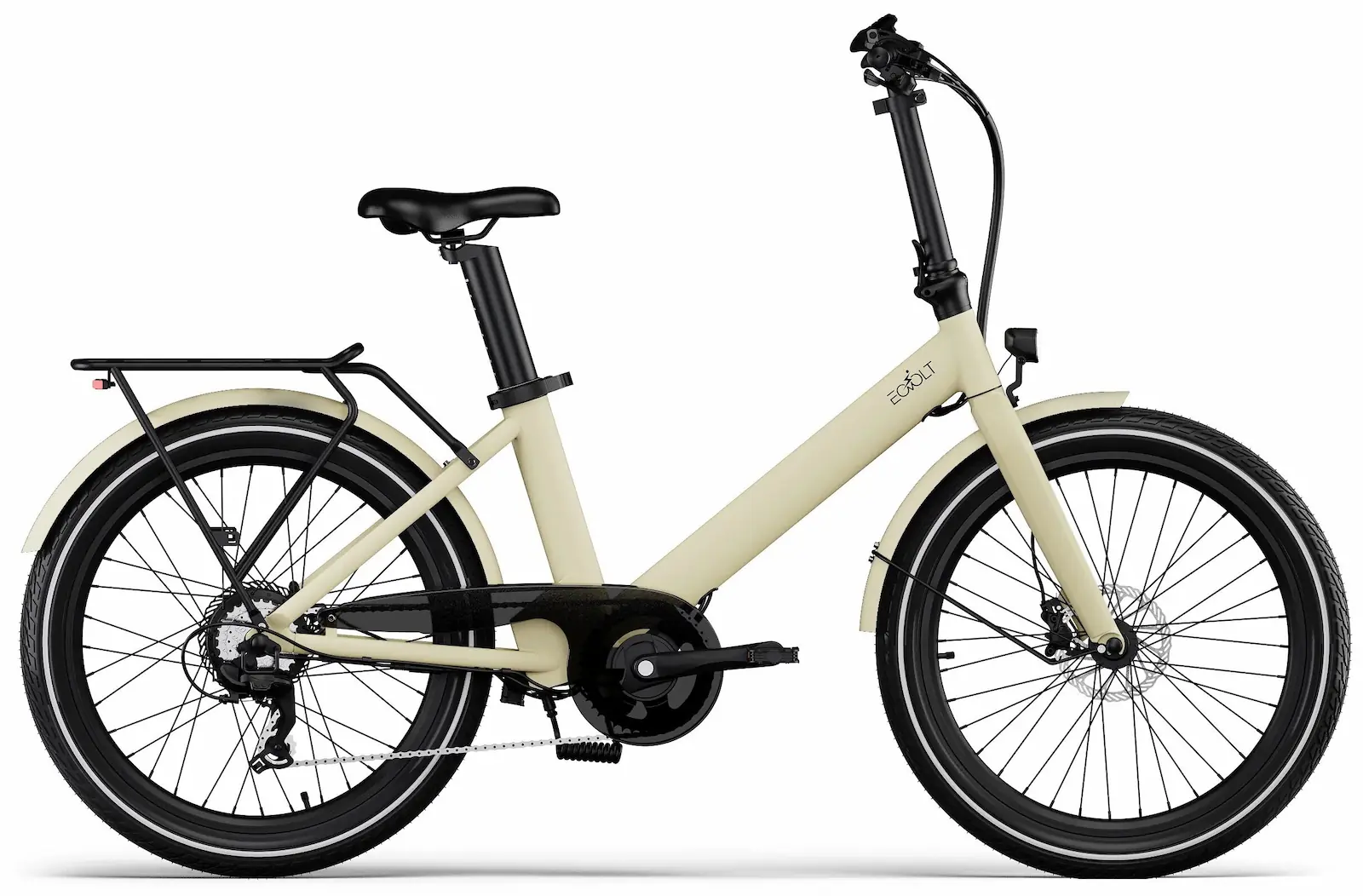 Elektrische vouwfiets lage instap 24 Inch inklapbaar stuur Eovolt Evening Goud