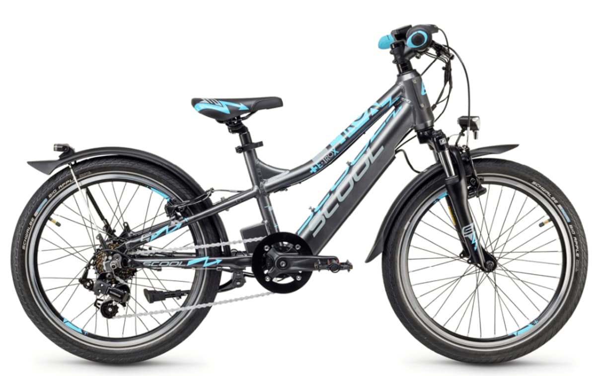 Lichtgewicht Elektrische Kinderfiets S'cool e-troX 20"7S Shimano Grijs