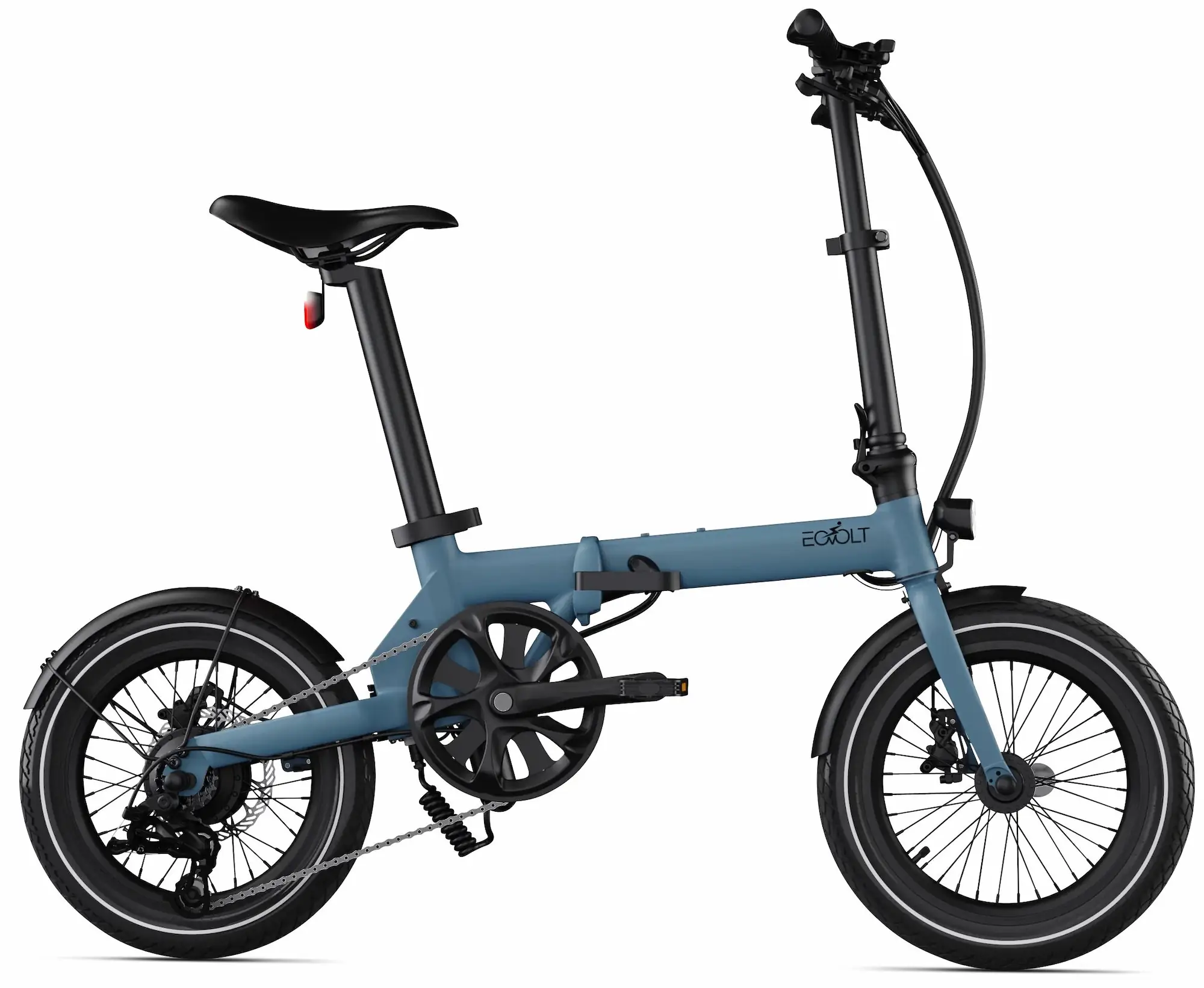 Kleine Elektrische Vouwfiets 16 Inch Lichtgewicht 14kg Eovolt Morning Blauw