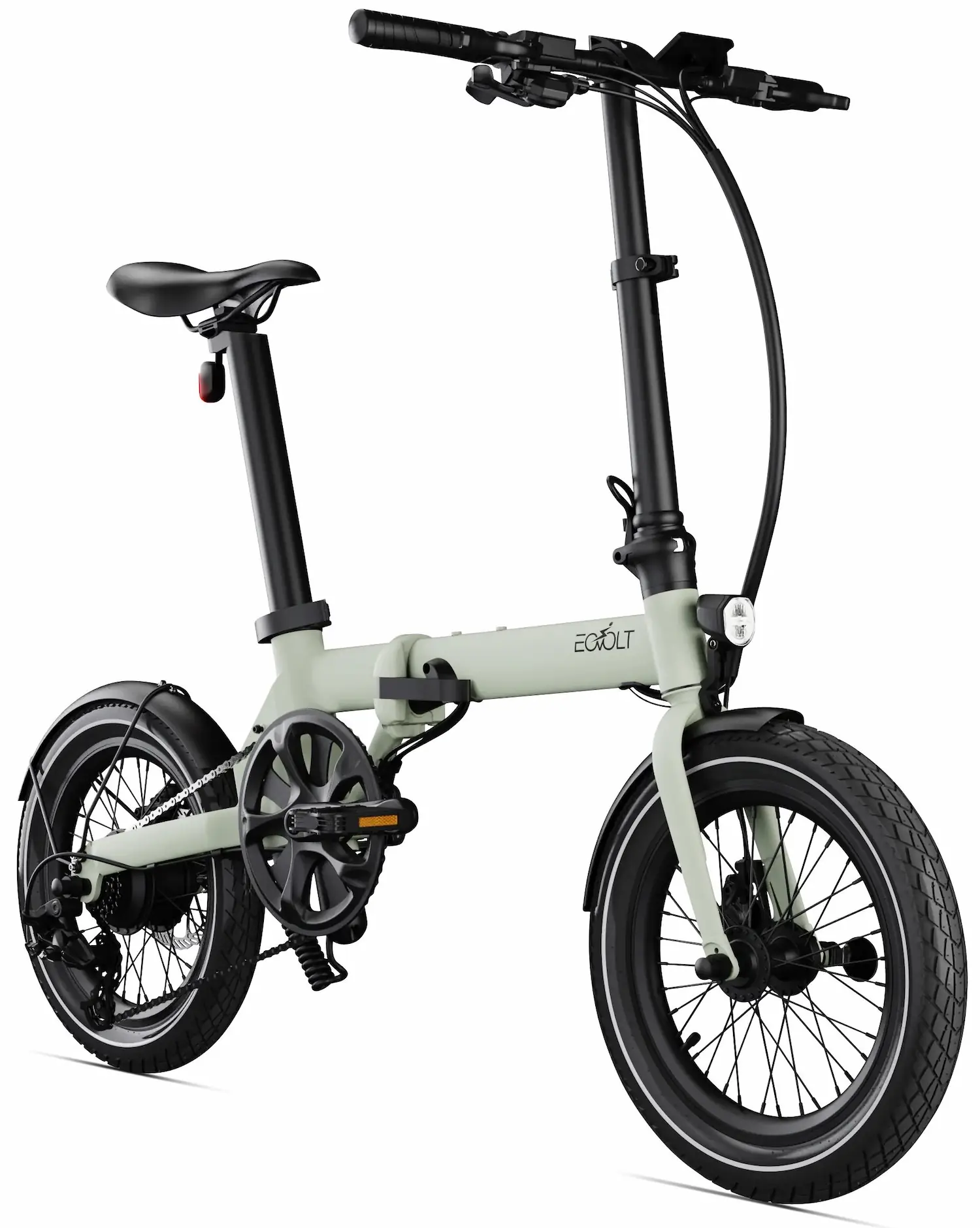 Kleine Elektrische Vouwfiets 16 Inch Lichtgewicht 14kg Eovolt Morning Groen