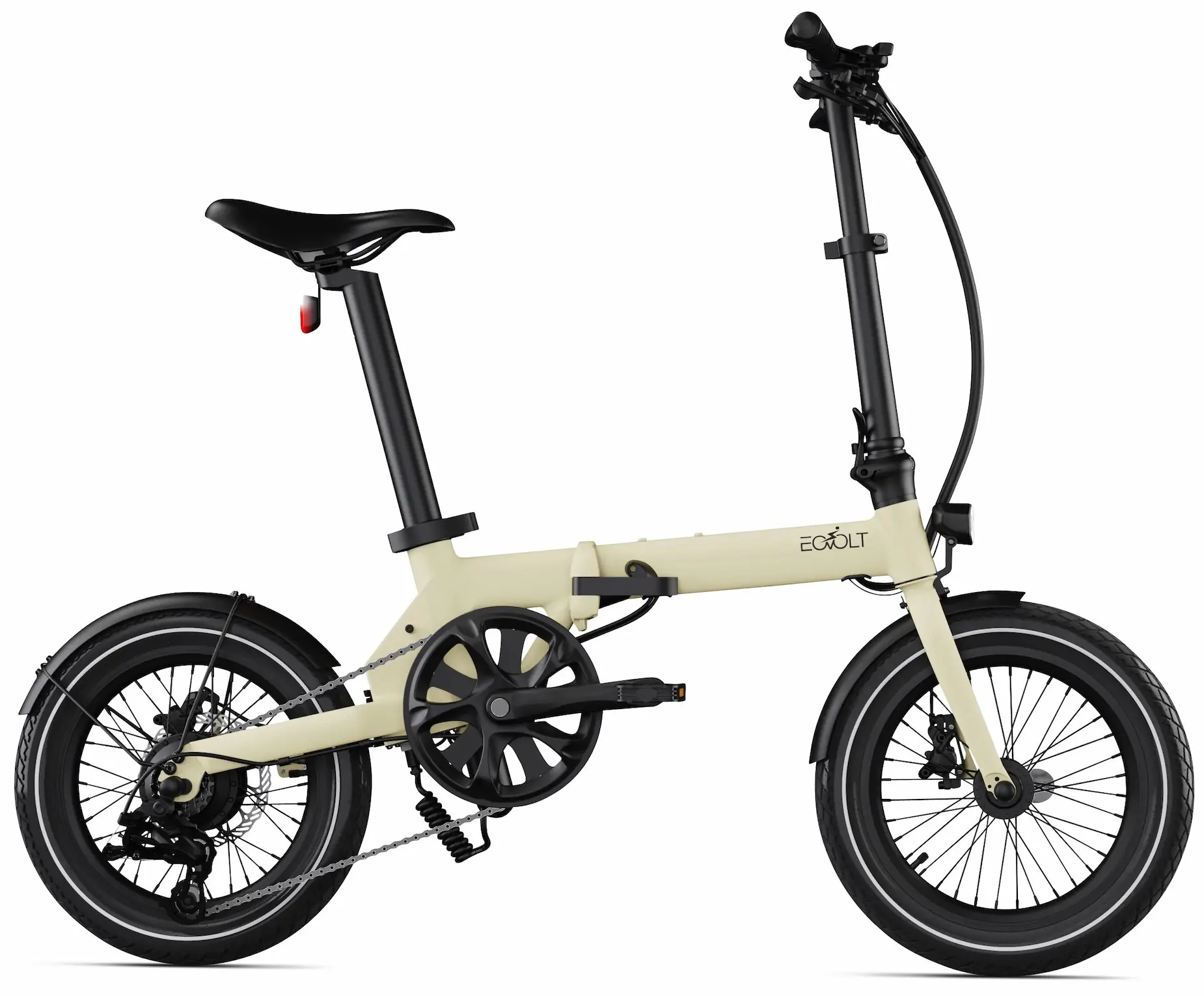 Kleine Elektrische Vouwfiets 16 Inch Lichtgewicht 14kg Eovolt Morning Goud