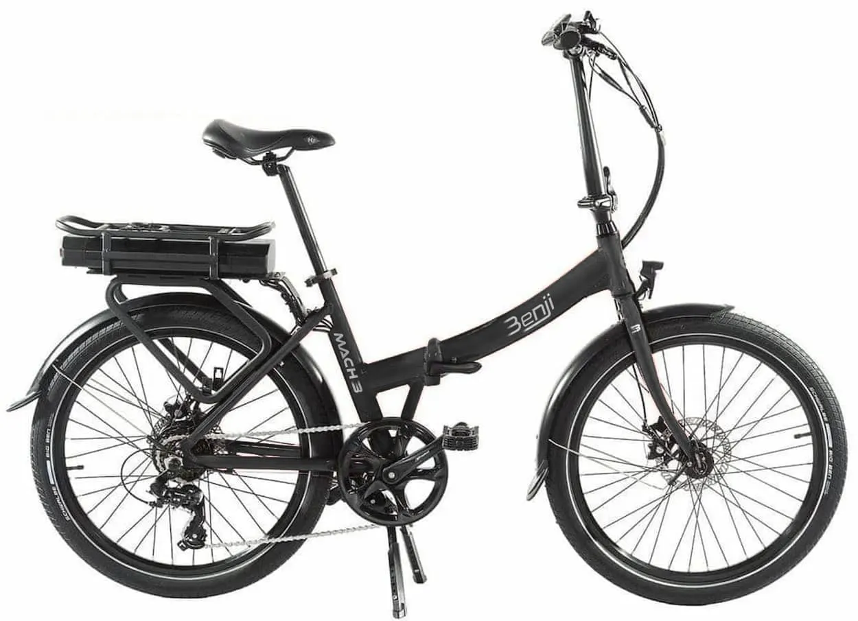 Elektrische Vouwfiets 24 inch Mach Benji Zwart 374Wh