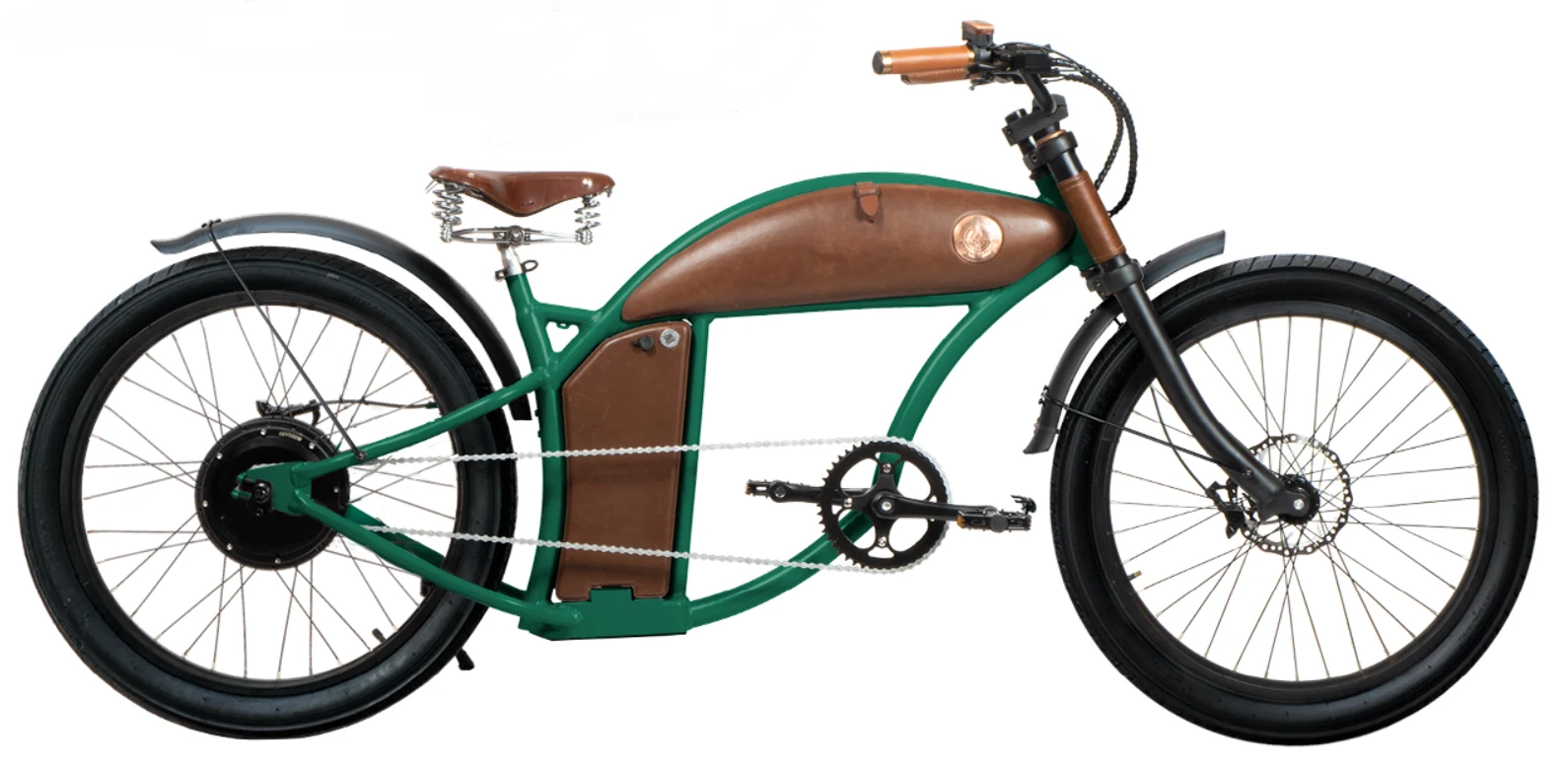 Rayvolt Cruzer Stoere Elektrische Chopper Fiets 24 Inch groen M 550Wh