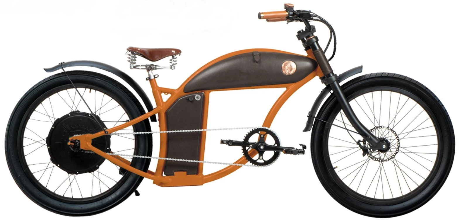 Rayvolt Cruzer Speed Pedelec Chopper Fiets 45km/u 24 Inch oranje M 1100Wh