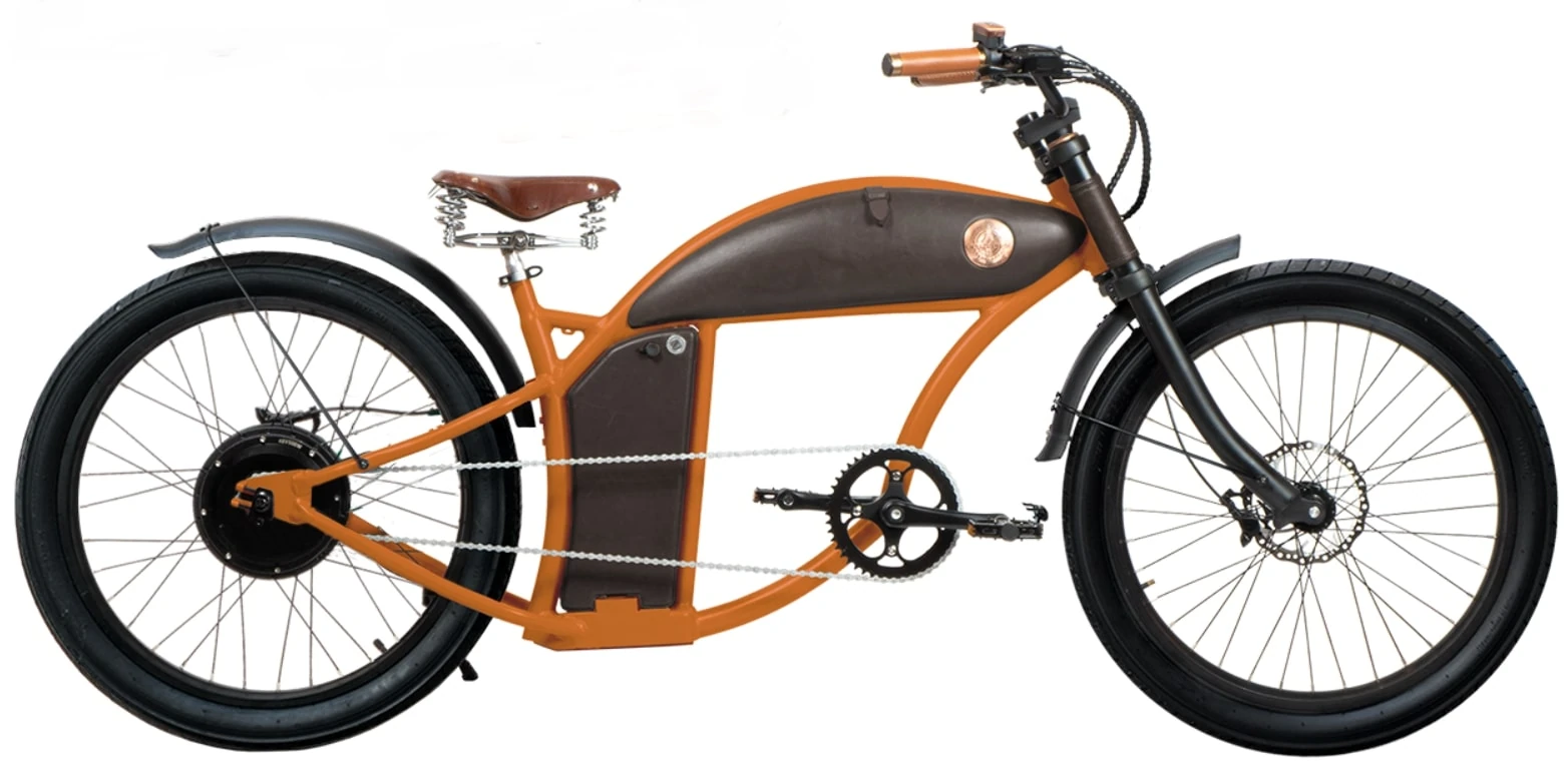 Rayvolt Cruzer Stoere Elektrische Chopper Fiets 24 Inch oranje M 550Wh