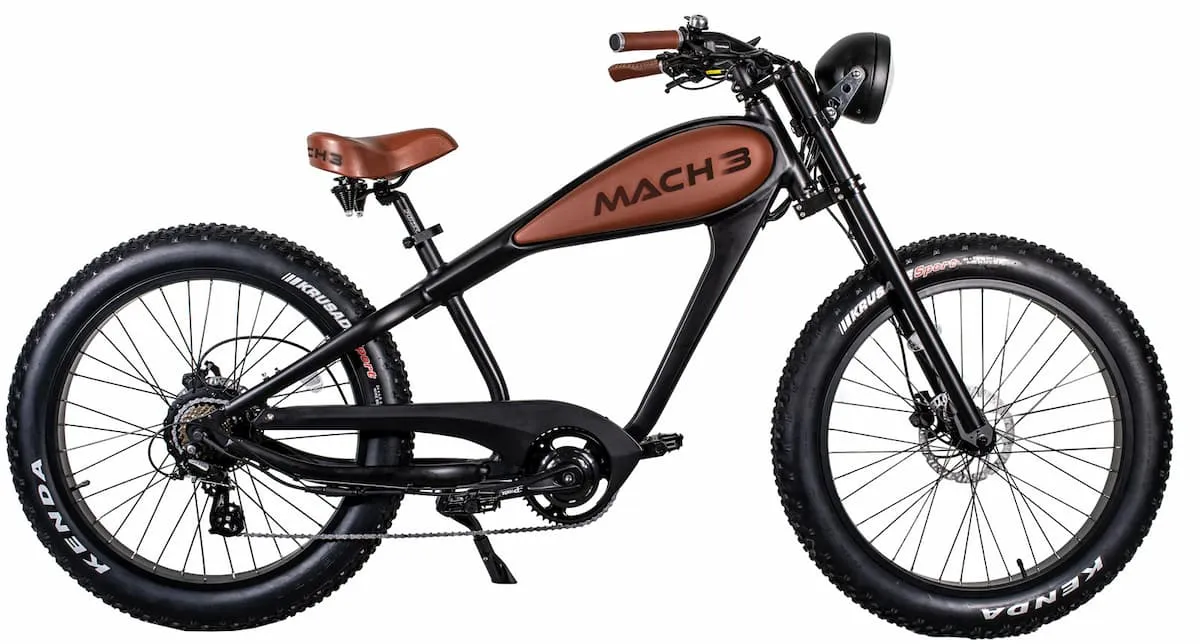 Elektrische Fatbike Chopper Fiets 25km/h Mach Abel Zwart 250W