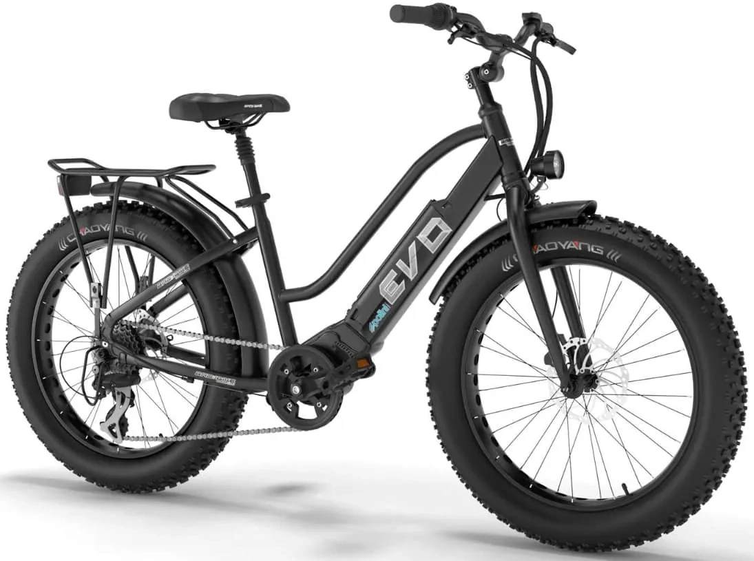 Elektrische Fatbike Dames Fiets Middenmotor 24 Inch Polini 250W Zwart