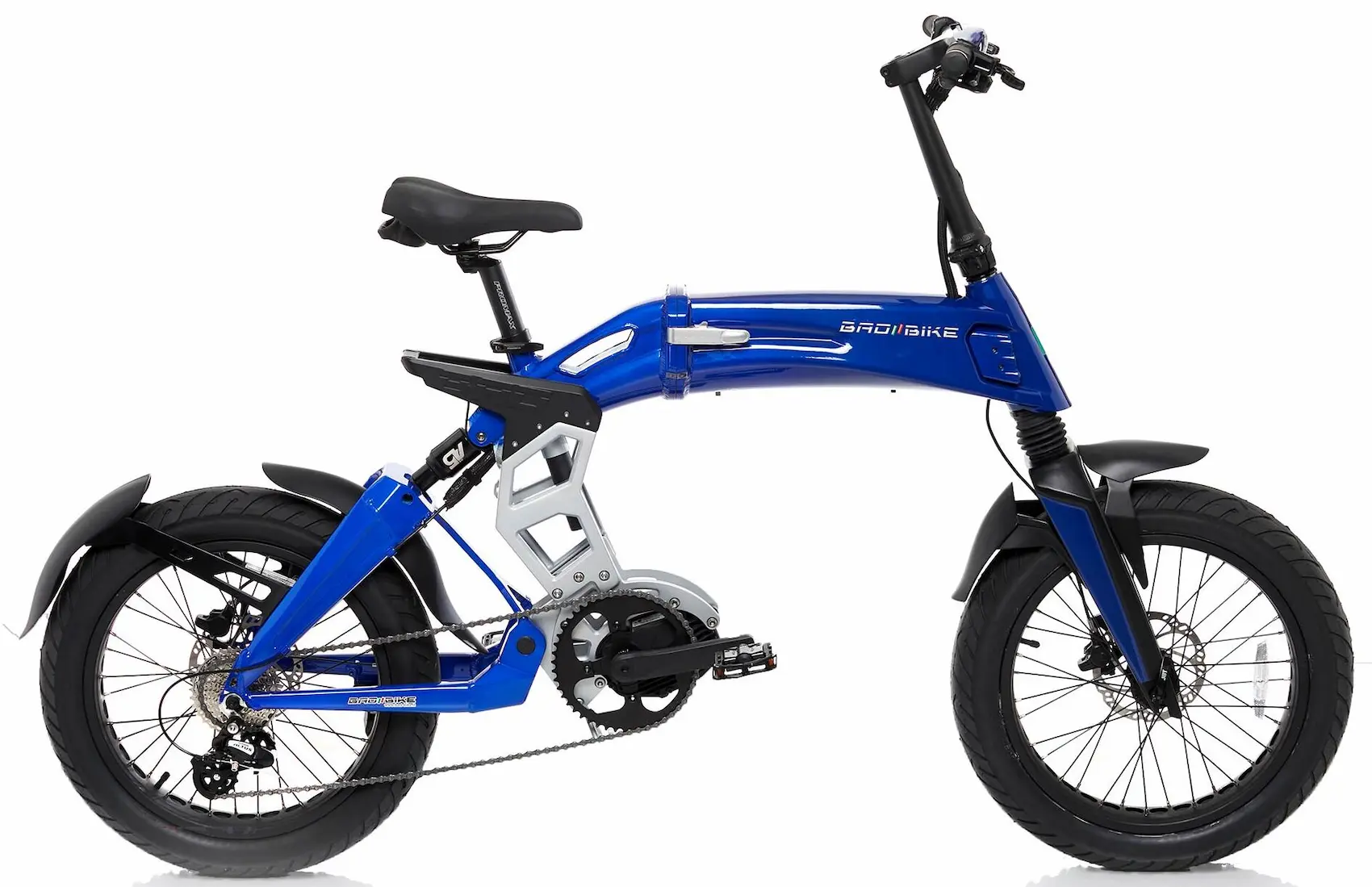 Elektrische Fatbike Vouwfiets Middenmotor Bad Bike 250W Blauw