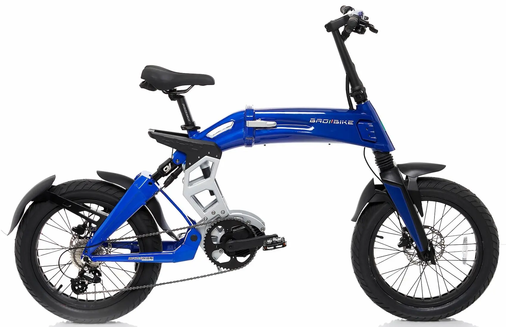 Elektrische Fatbike Vouwfiets Achterwielmotor Bad Bike 500W Blauw