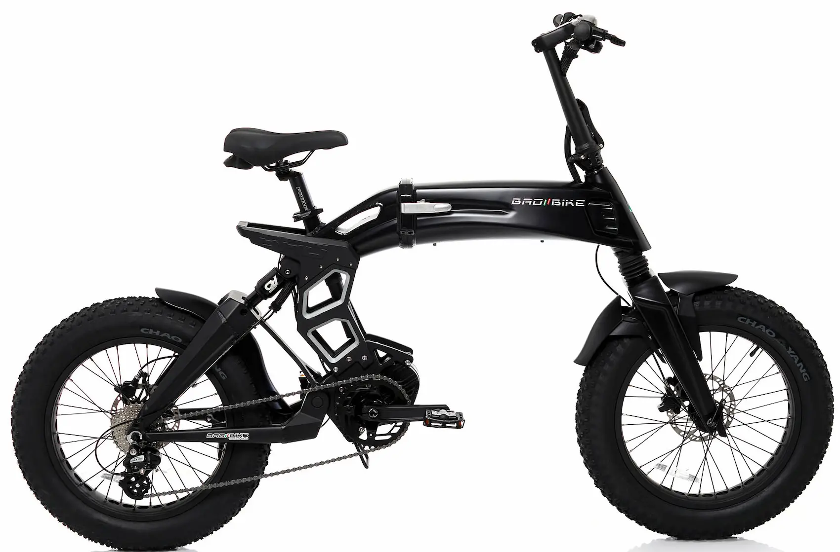 Elektrische Fatbike Vouwfiets Achterwielmotor Bad Bike 500W Zwart