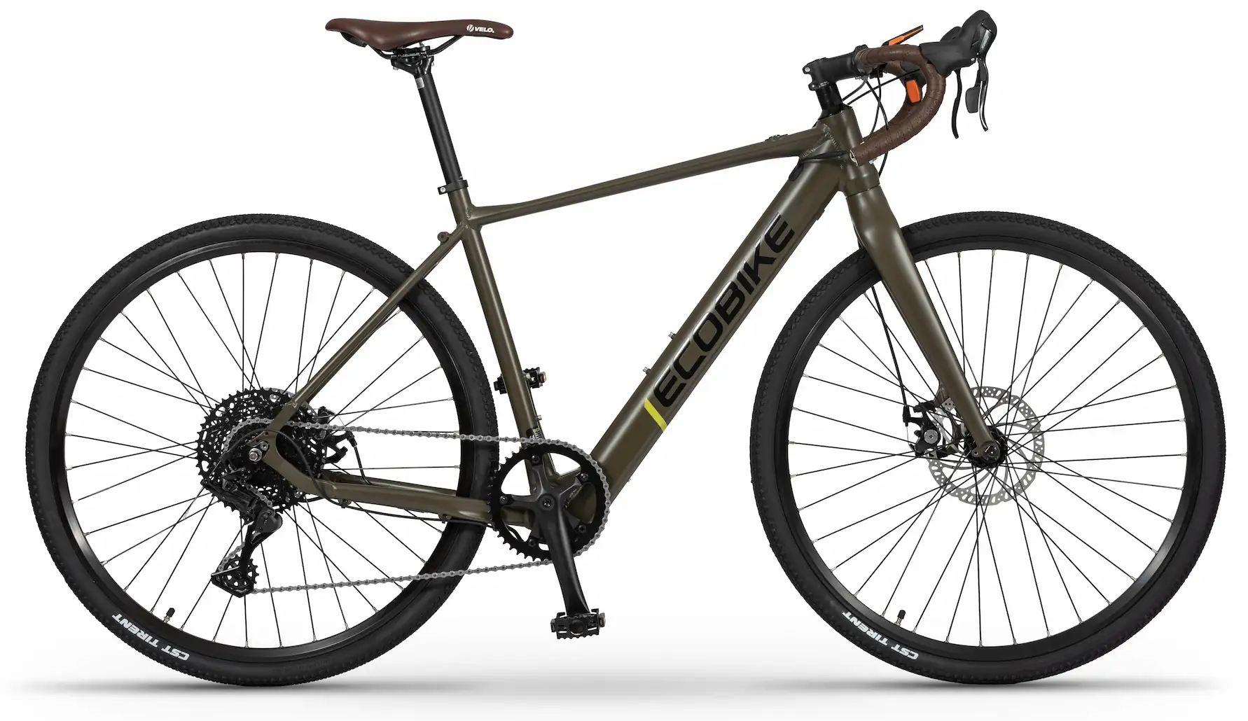 Elektrische Gravelfiets Lichtgewicht 27,5 Inch 16kg Ecobike Groen