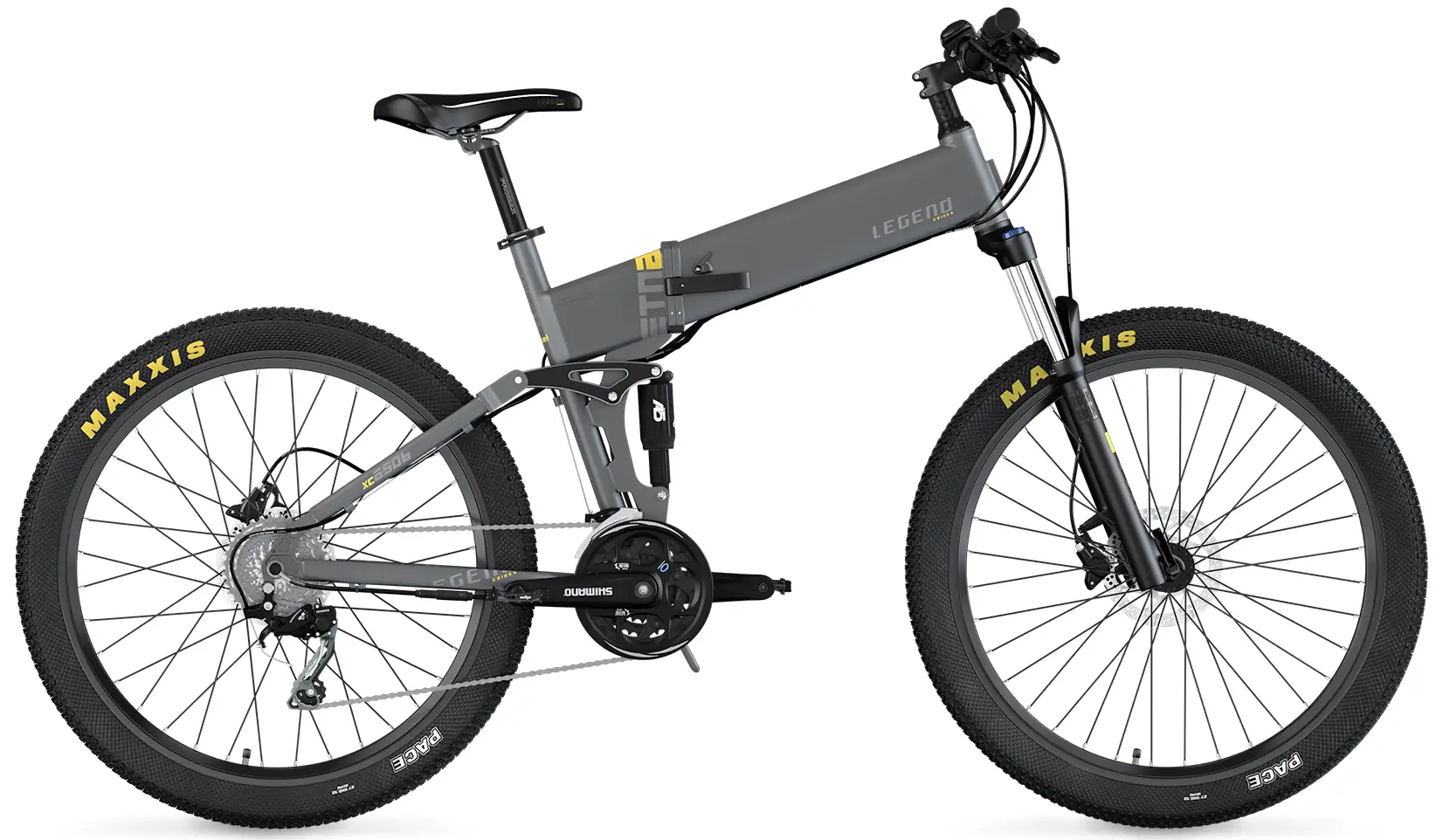 Opvouwbare Elektrische Mountainbike Full Suspension 25km/u 10ah Grijs