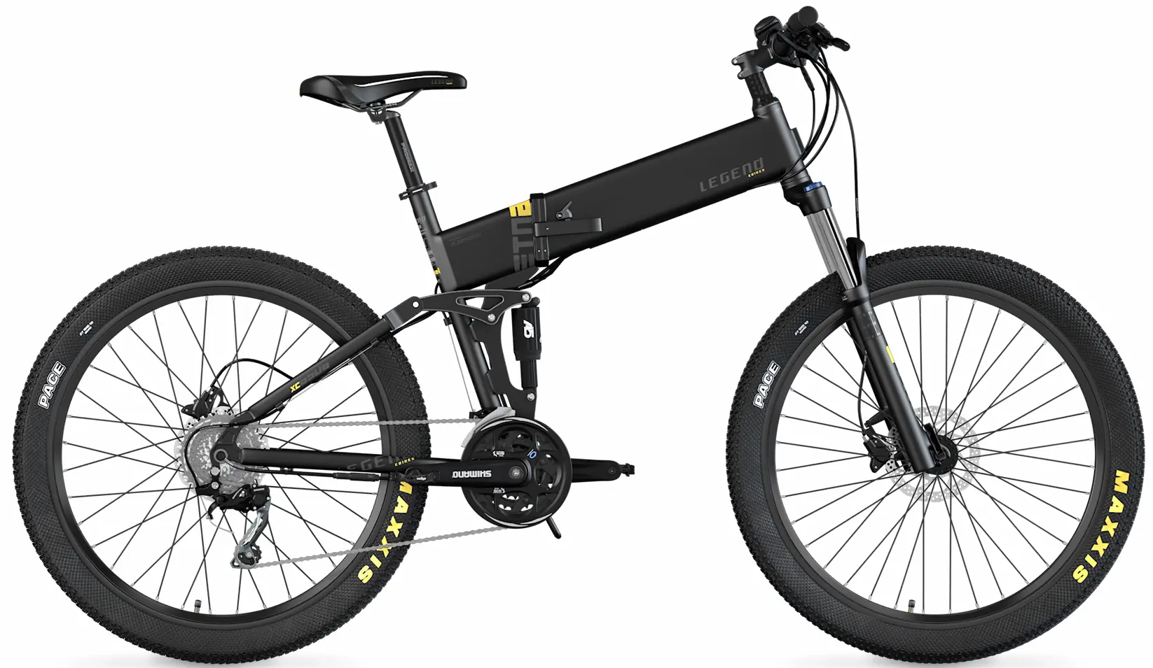 Elektrische Vouwfiets Mountainbike Speed Pedelec 45km/u 14ah Zwart