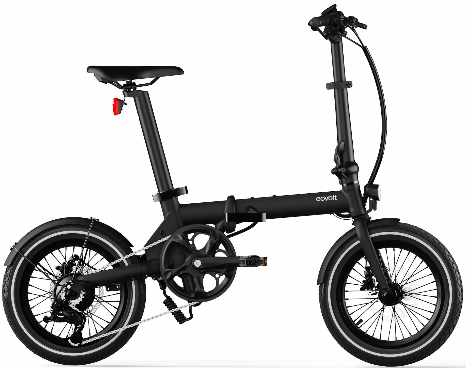 Kleine Elektrische Vouwfiets 16 Inch Lichtgewicht 14kg Eovolt Morning Zwart