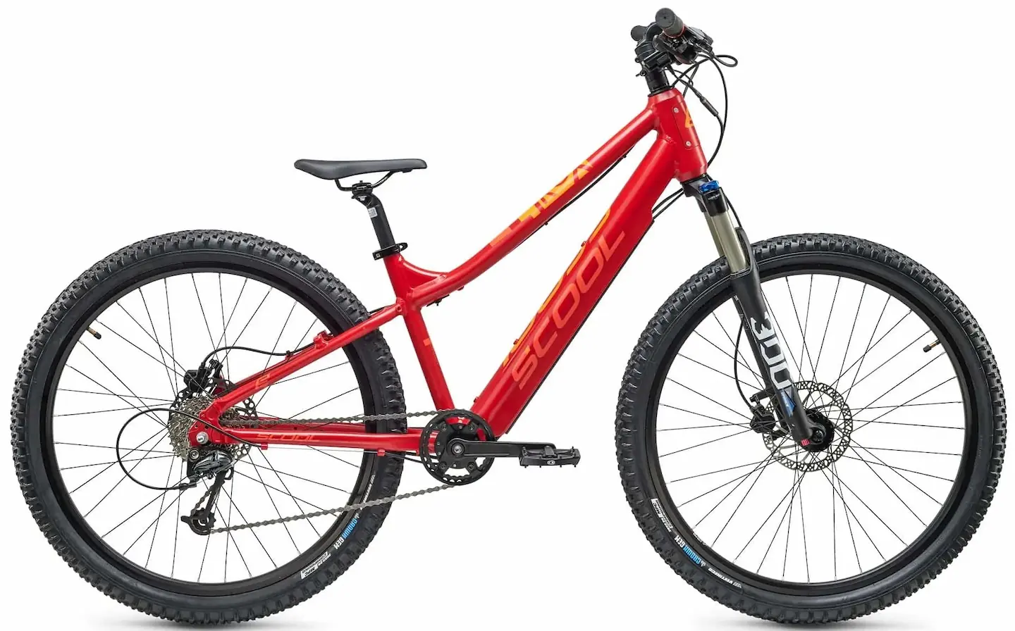 Lichtgewicht Elektrische Kinderfiets S'cool e-troX 26"9S Alivio Rood