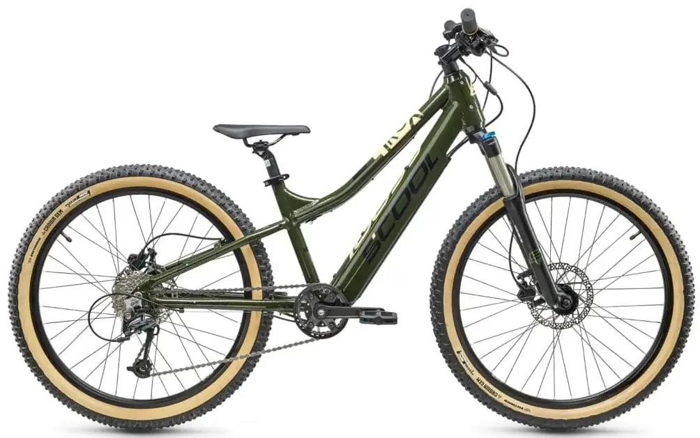 Lichtgewicht Elektrische Kinderfiets S'cool e-troX 26"9S Alivio Groen