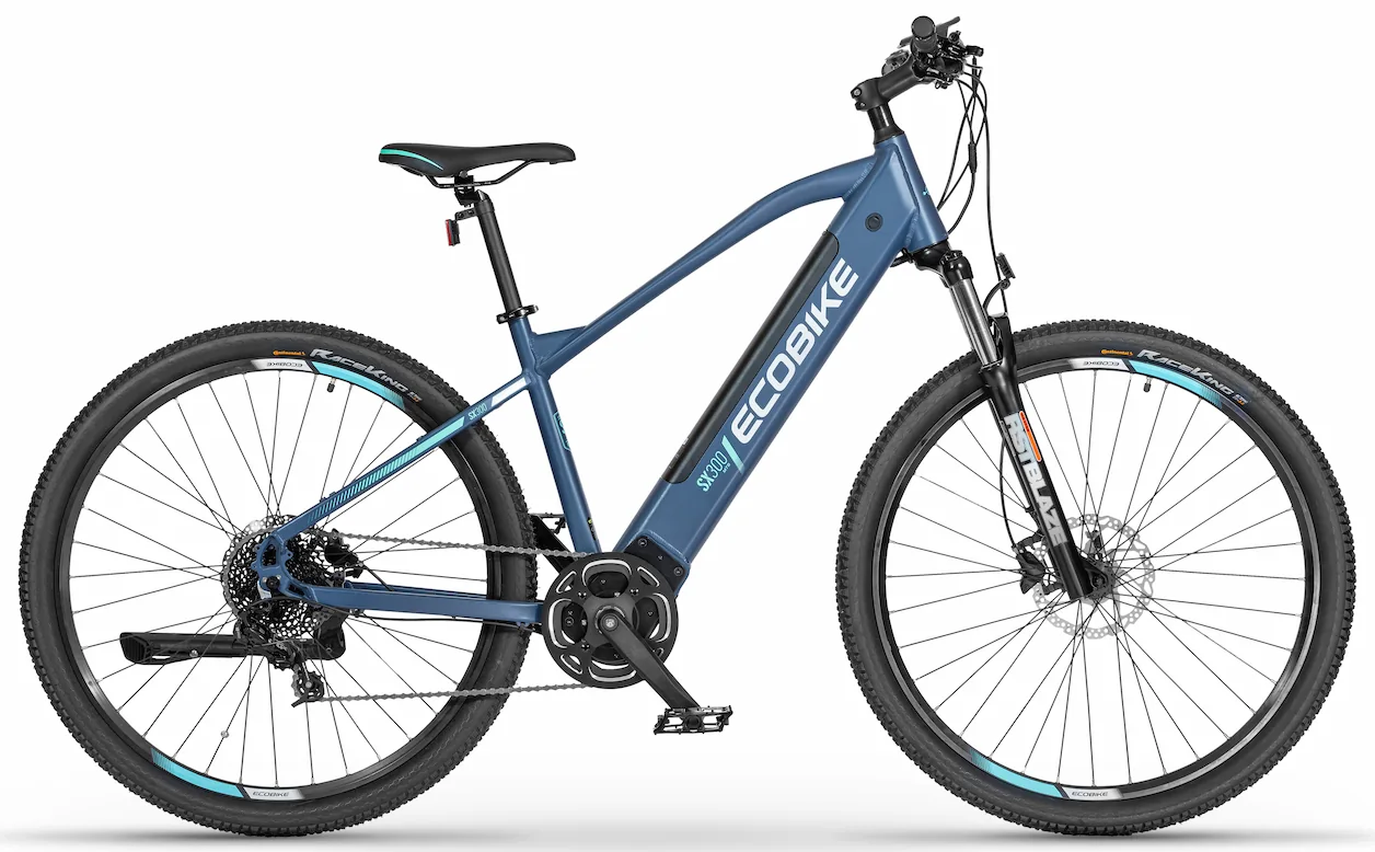 Speed Pedelec Elektrische Mountainbike Middenmotor SX300 Blauw 500Wh