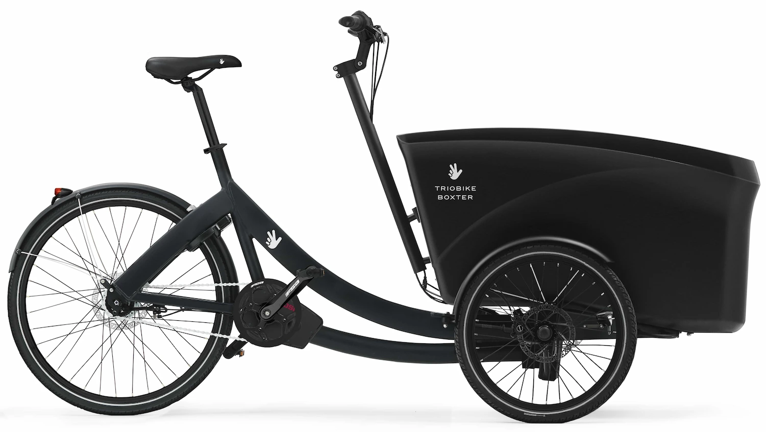 Elektrische Bakfiets Triobike Boxter Driewieler Ketting Zwart