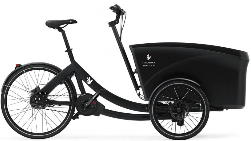 Elektrische Bakfiets Triobike Boxter Driewieler Riemaandrijving Zwart