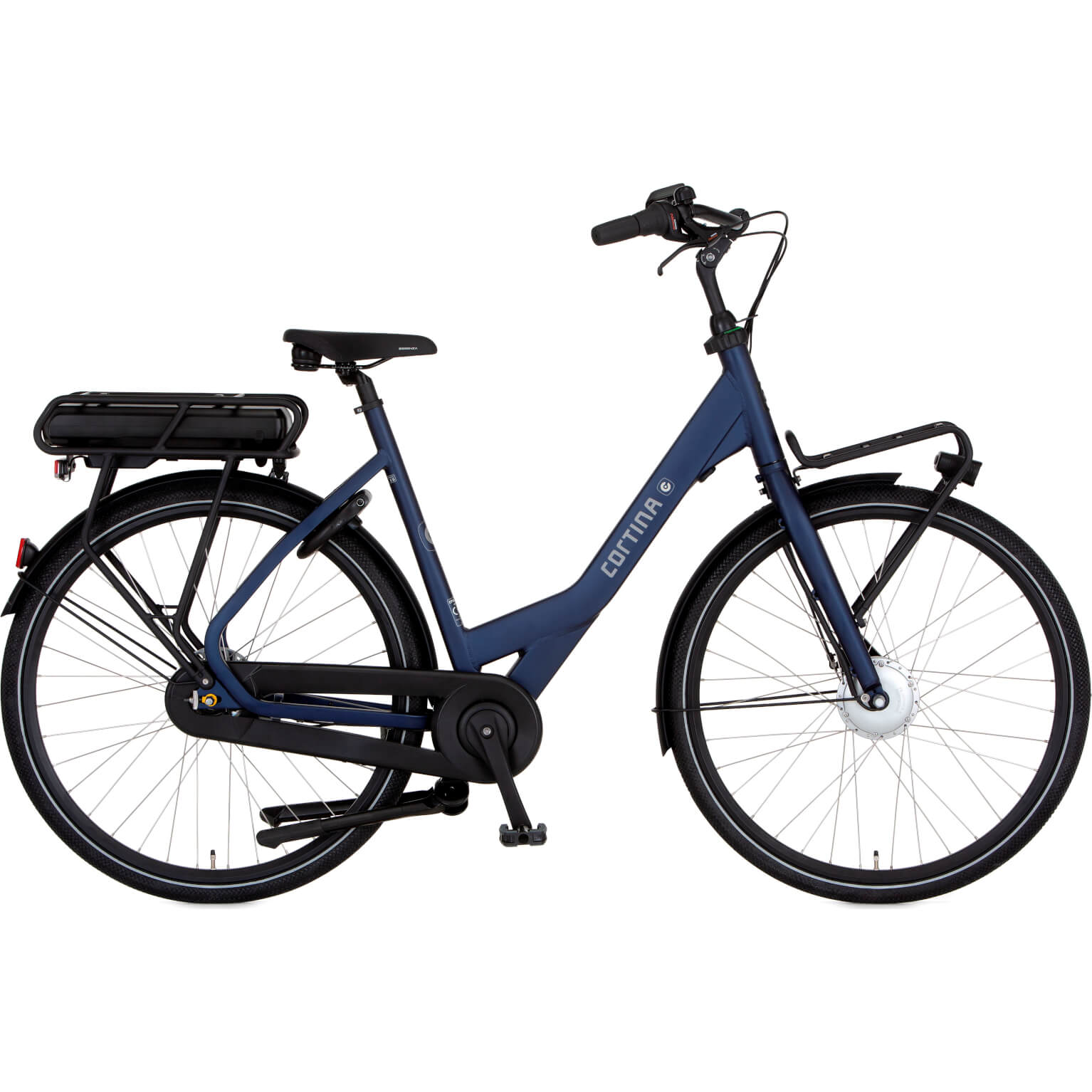 Cortina E-Common Damesfiets 50 cm Royal Dark Blue Matt RB7 VoorwielmotorH400 43V