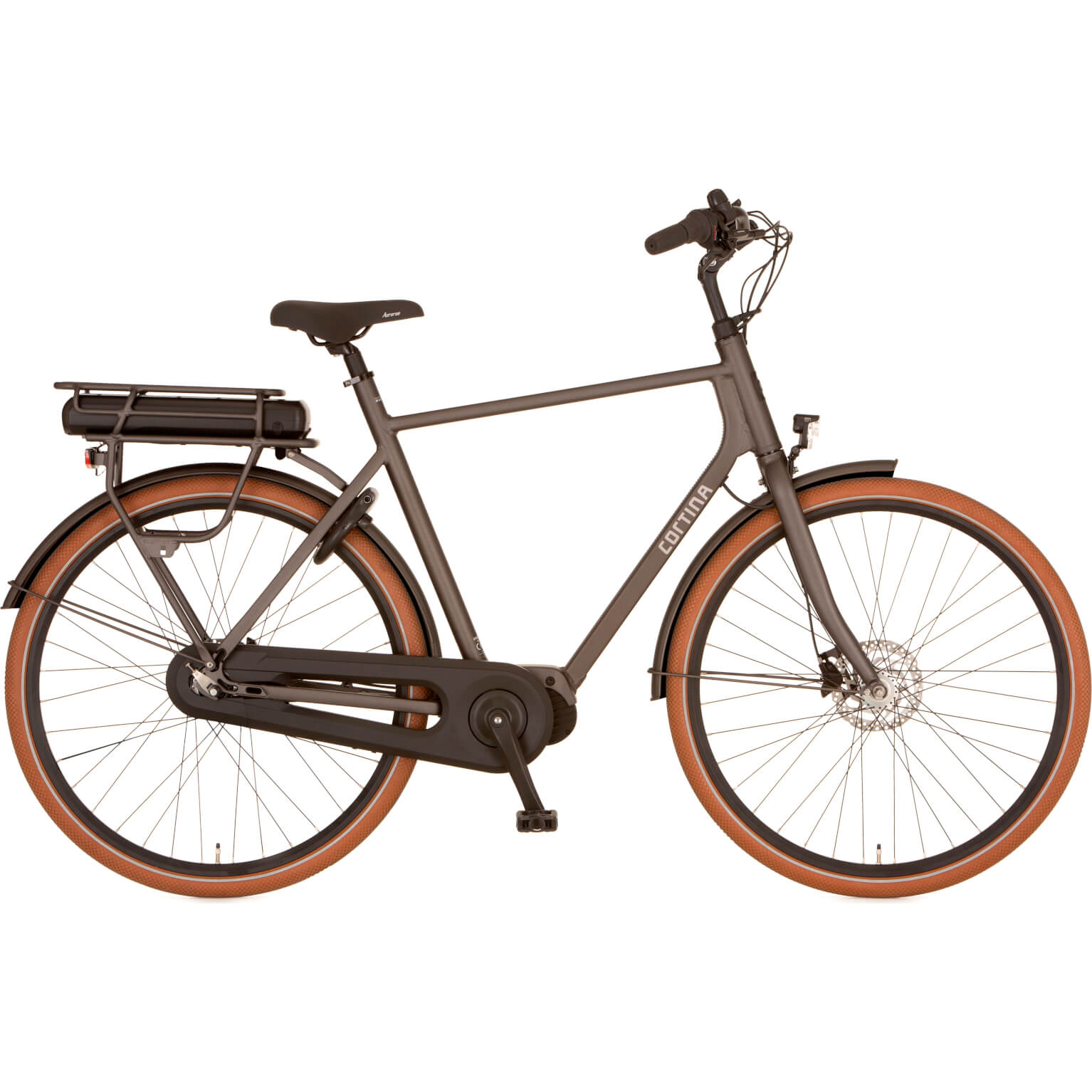 Cortina E-Foss Herenfiets 53 cm Iron Black Matt N8 Middenmotor