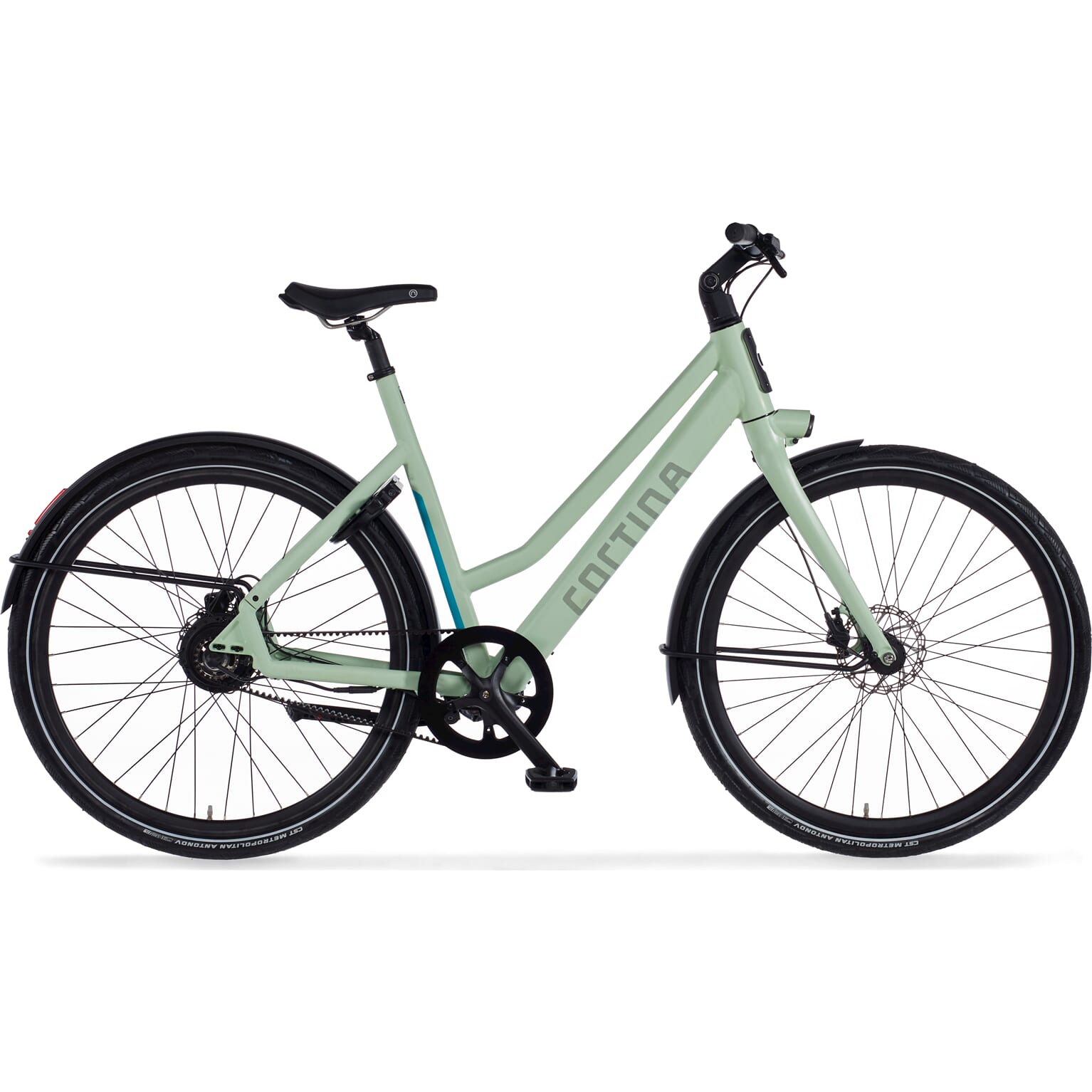 Cortina E-Lett Damesfiets 57 cm Pastel Green Matt DB Achterwielmotor