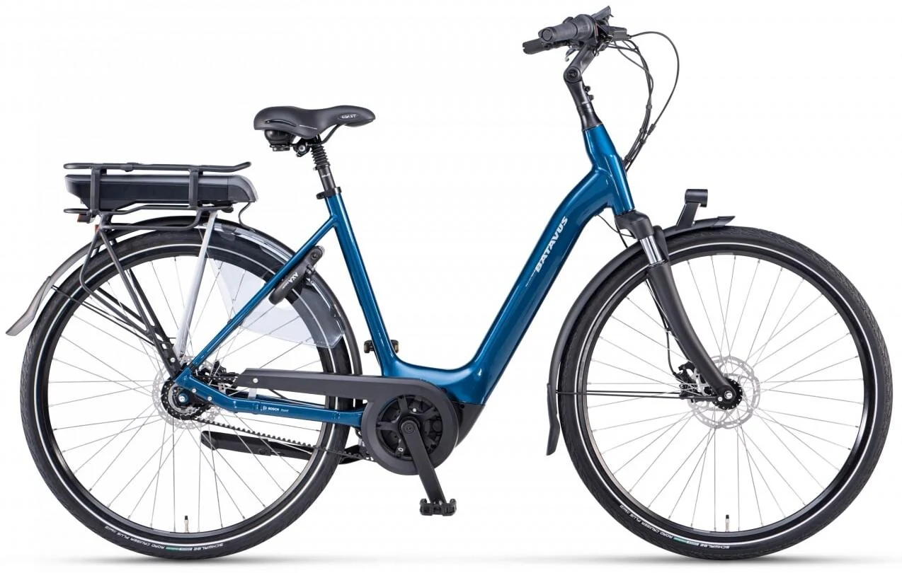 Batavus Garda E-Go Elektrische damesfiets City Bosch middenmotor blauw 53cm