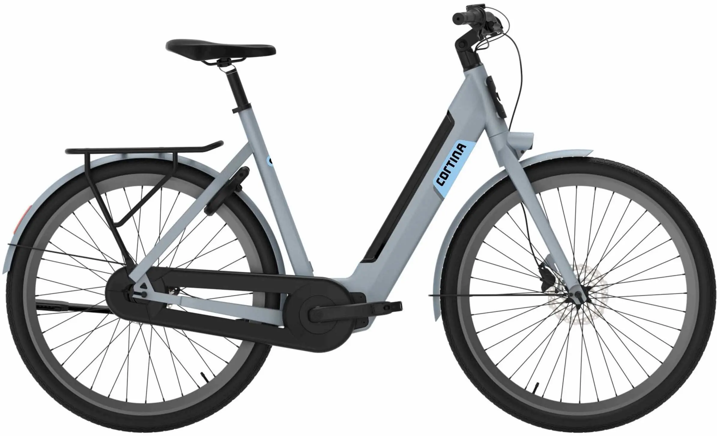 Cortina Elektrische damesfiets E-Nite lage instap grijs 500Wh 50cm