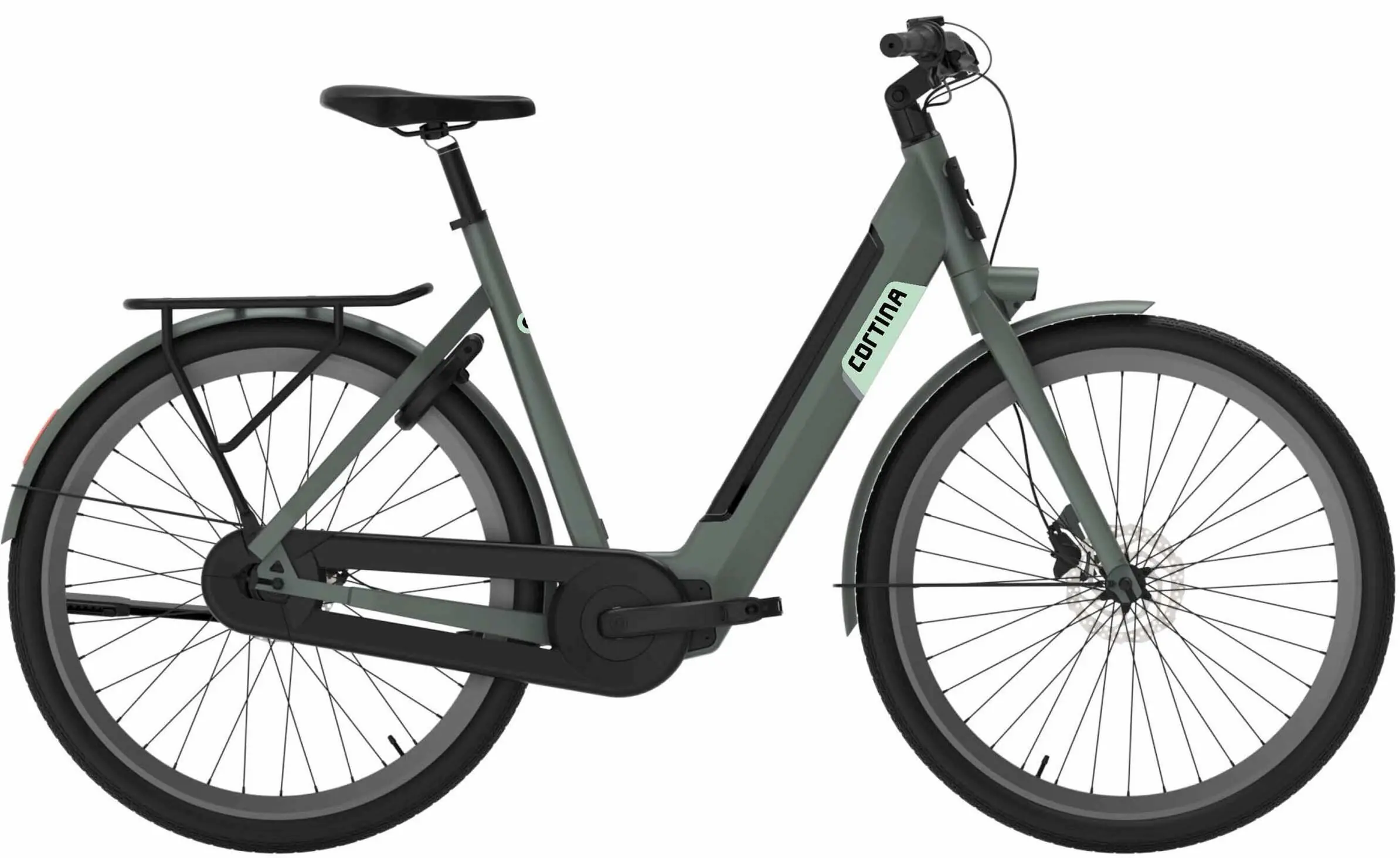 Cortina Elektrische damesfiets E-Nite lage instap groen 500Wh 50cm