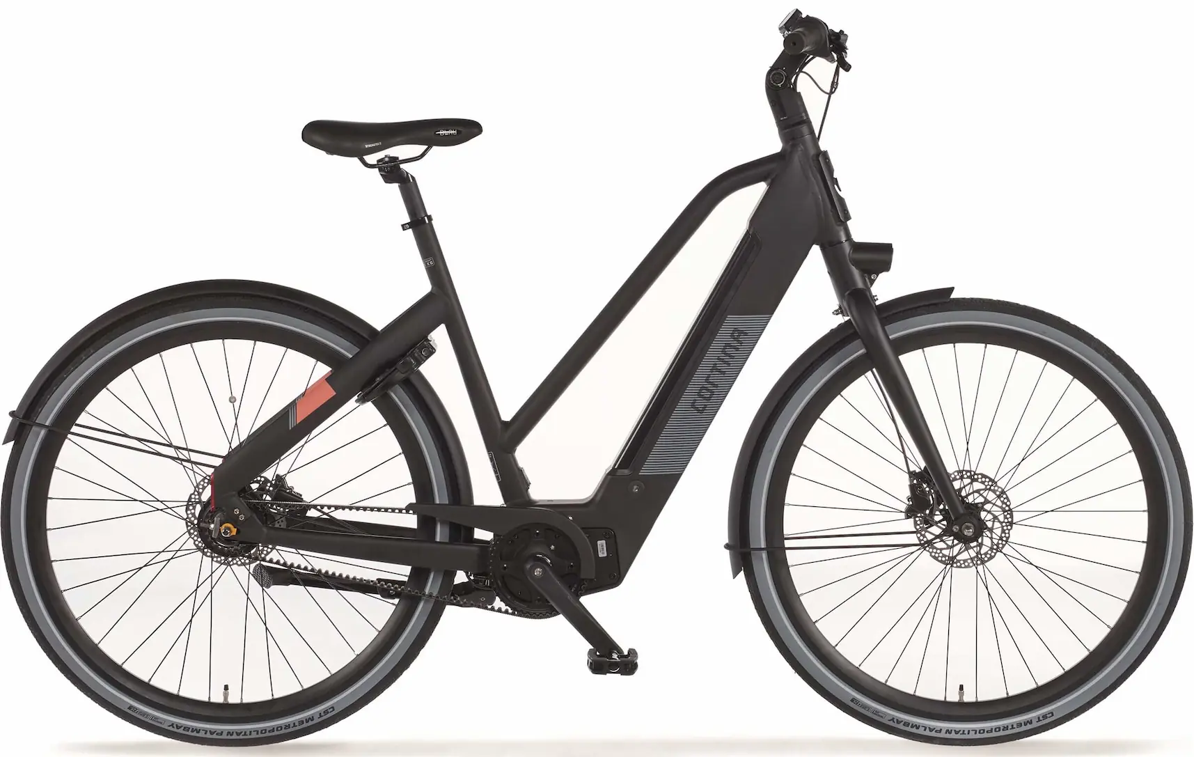 Cortina E-Blau Sportieve Elektrische Fiets Riemaandrijving Zwart 57cm 500Wh