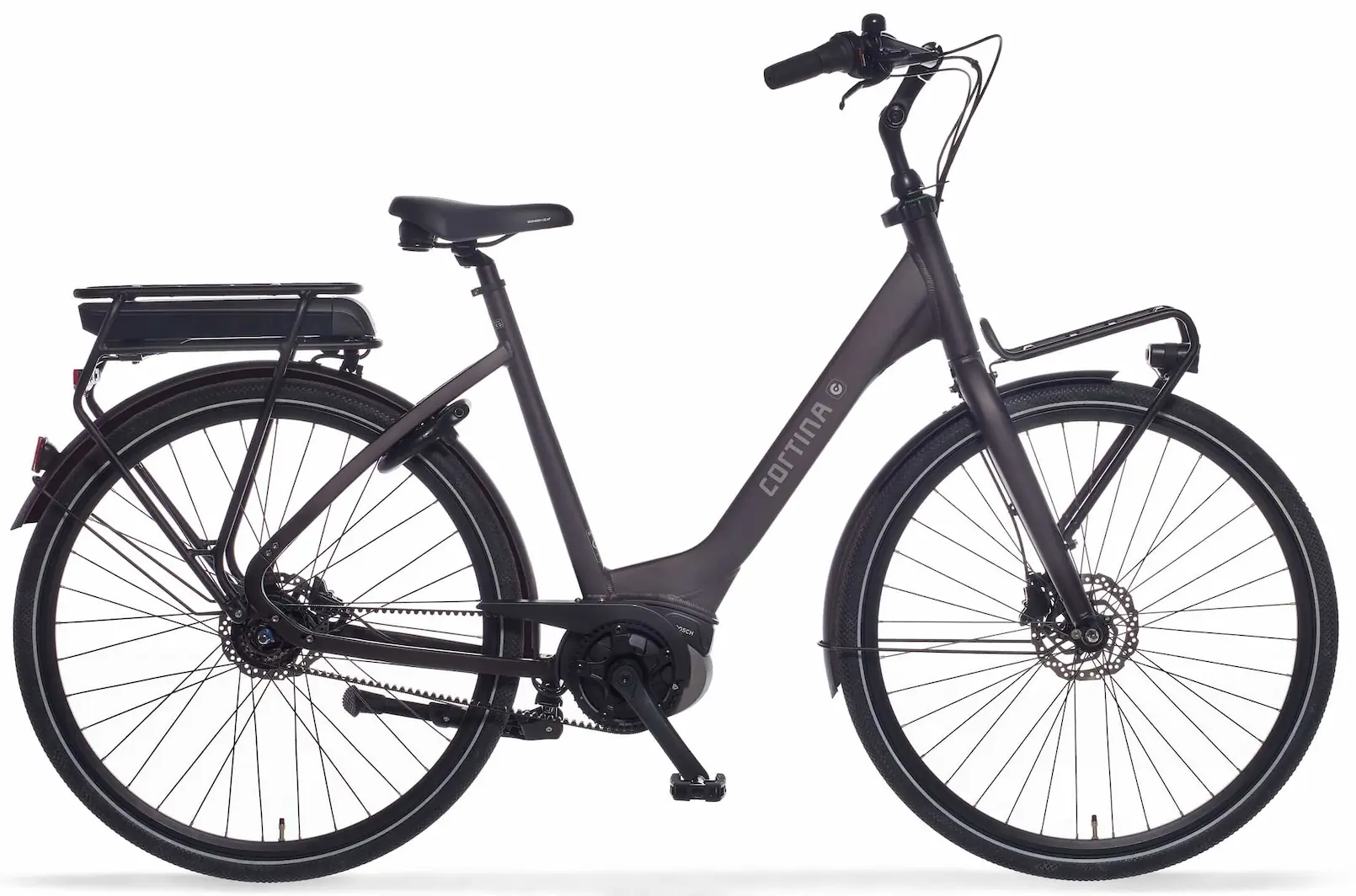 Cortina E-Common Elektrische damesfiets lage instap Bosch Riemen 400Wh 50cm