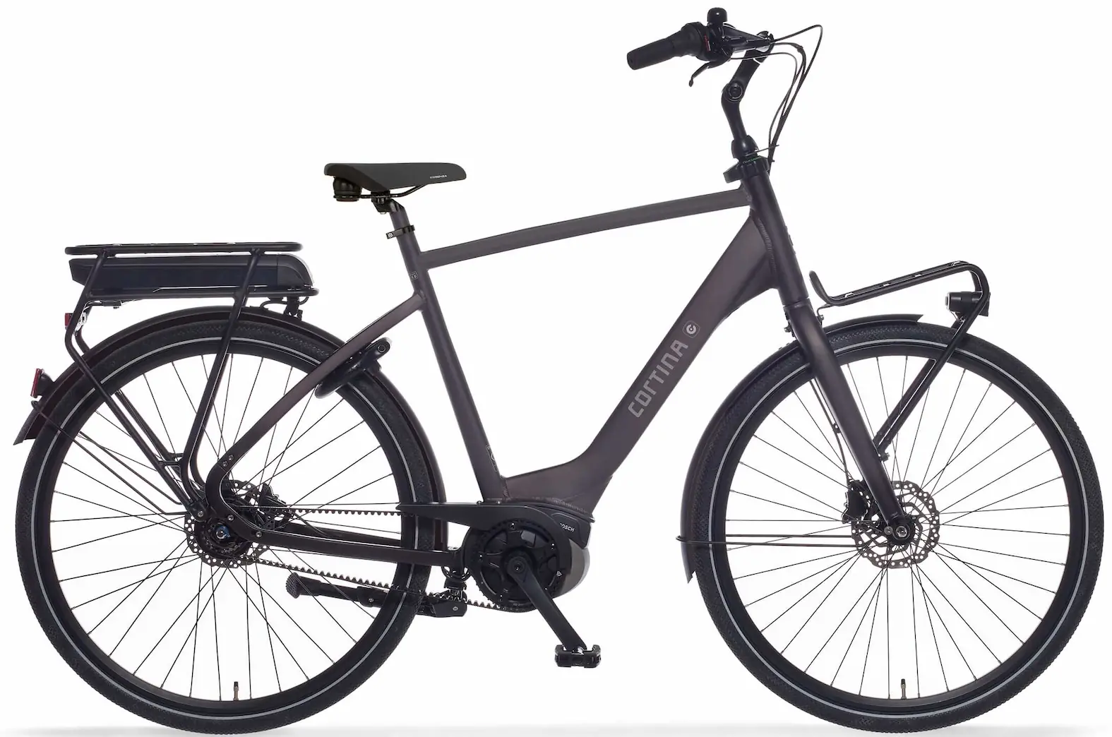 Cortina E-Common Elektrische herenfiets Bosch Riemen middenmotor 300Wh 61cm