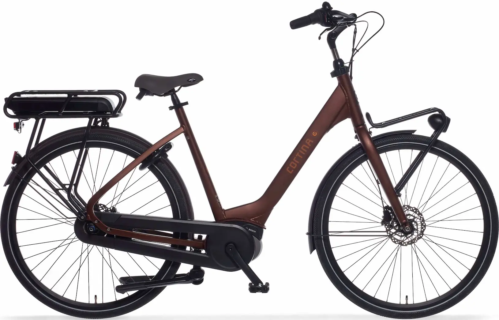 Cortina E-Common Family Elektrische damesfiets lage instap rood 57cm 400Wh