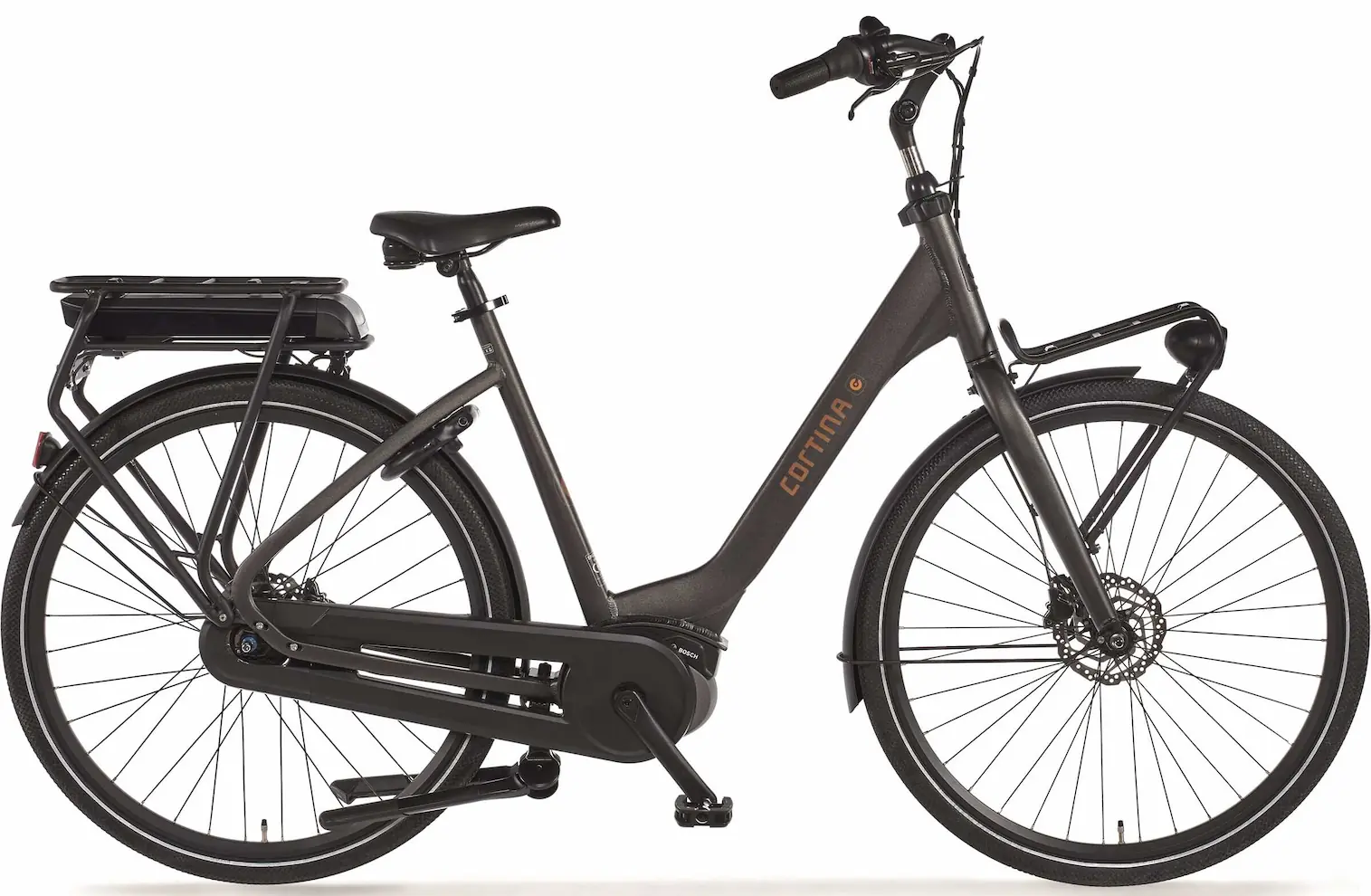 Cortina E-Common Family Elektrische damesfiets lage instap zwart 57cm 300Wh