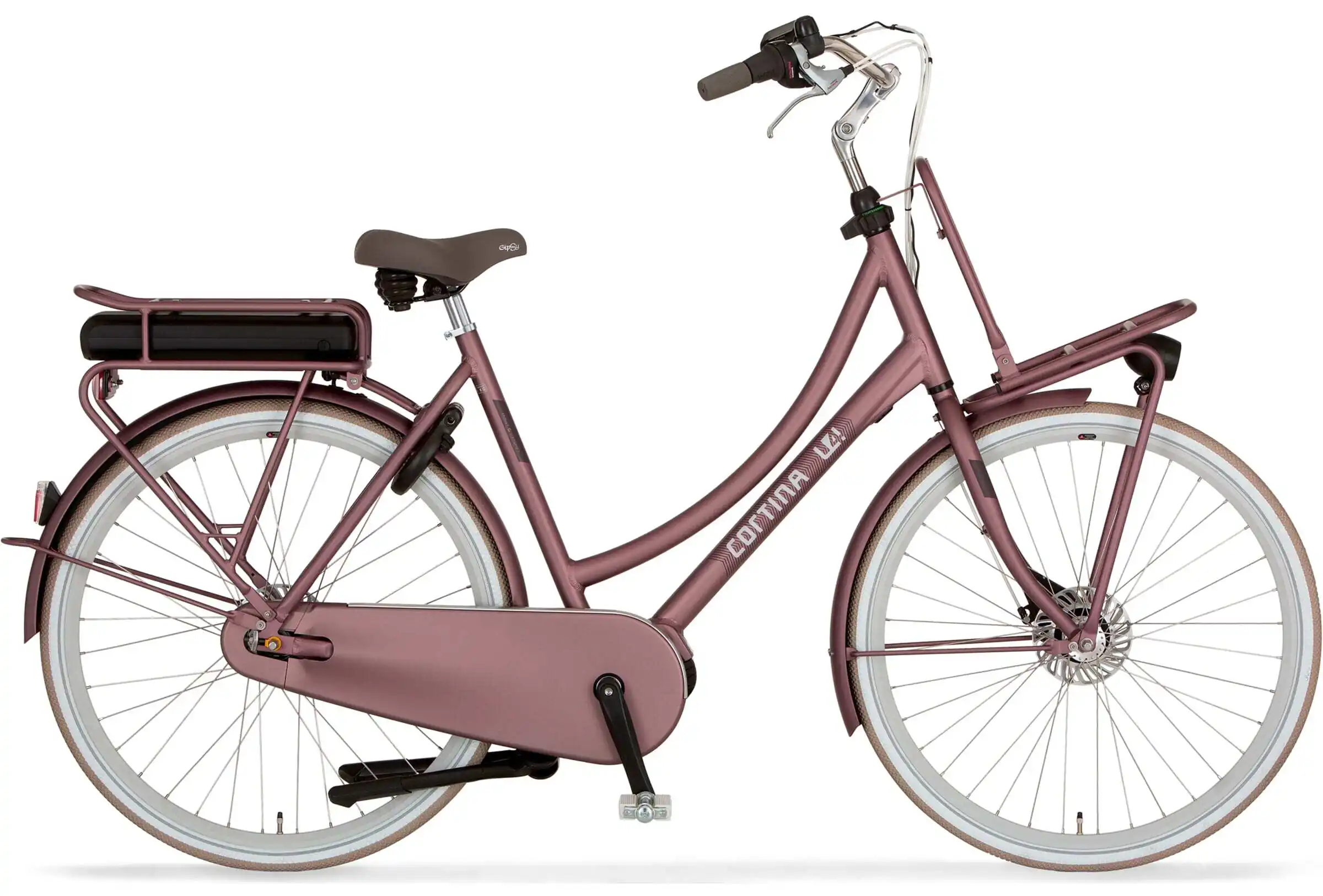 Elektrische damesfiets Roze Hollandrad Middenmotor EU4 TF Roze 450Wh L