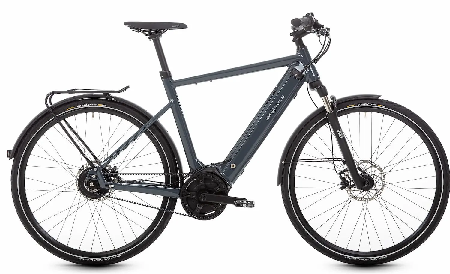 HNF Nicolai SD3 Elektrische Stadsfiets Bosch 28 Inch Riemaandrijving Grijs M