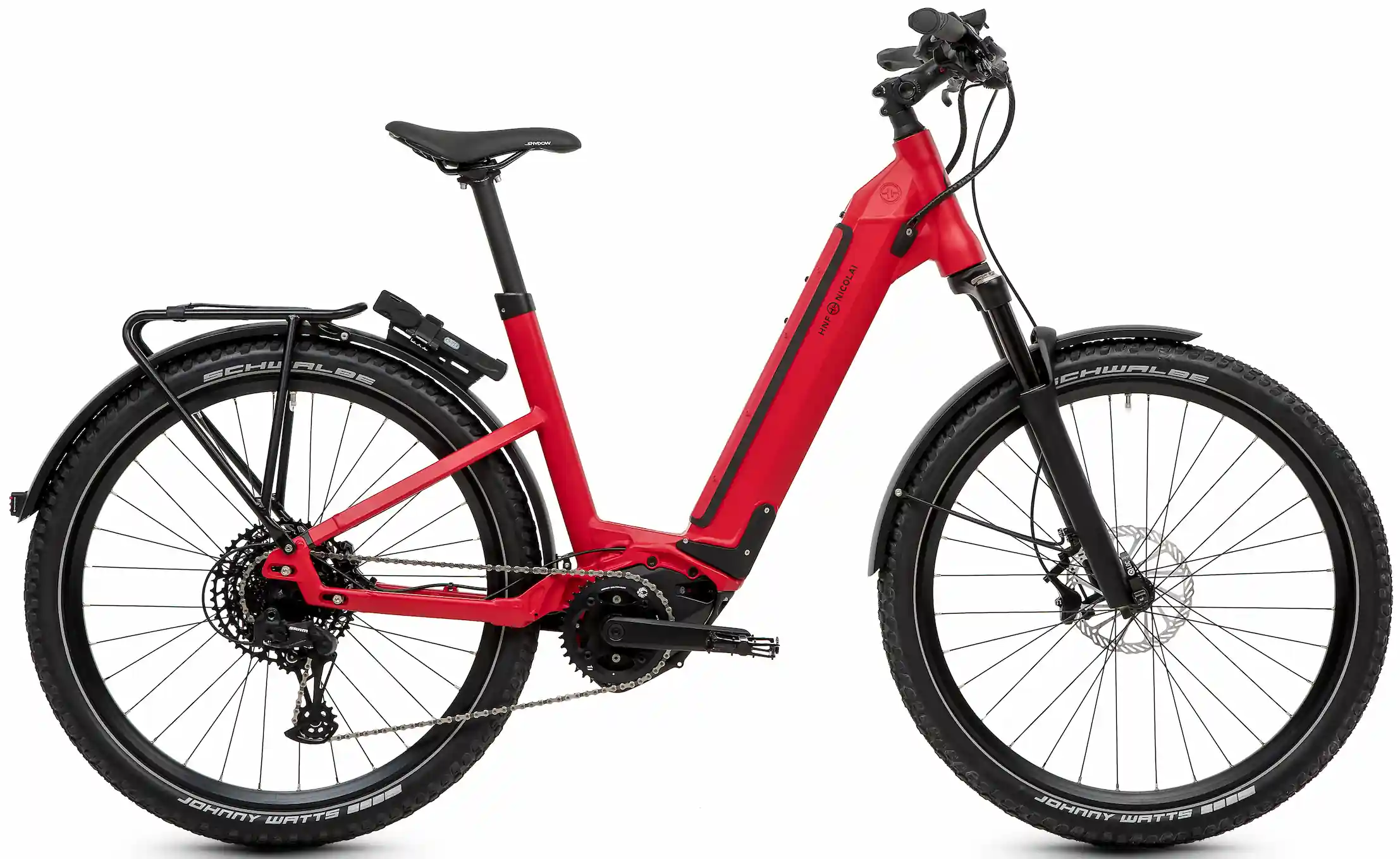 HNF Nicolai UD3 Elektrische Dames fiets Bosch Middenmotor Rood L