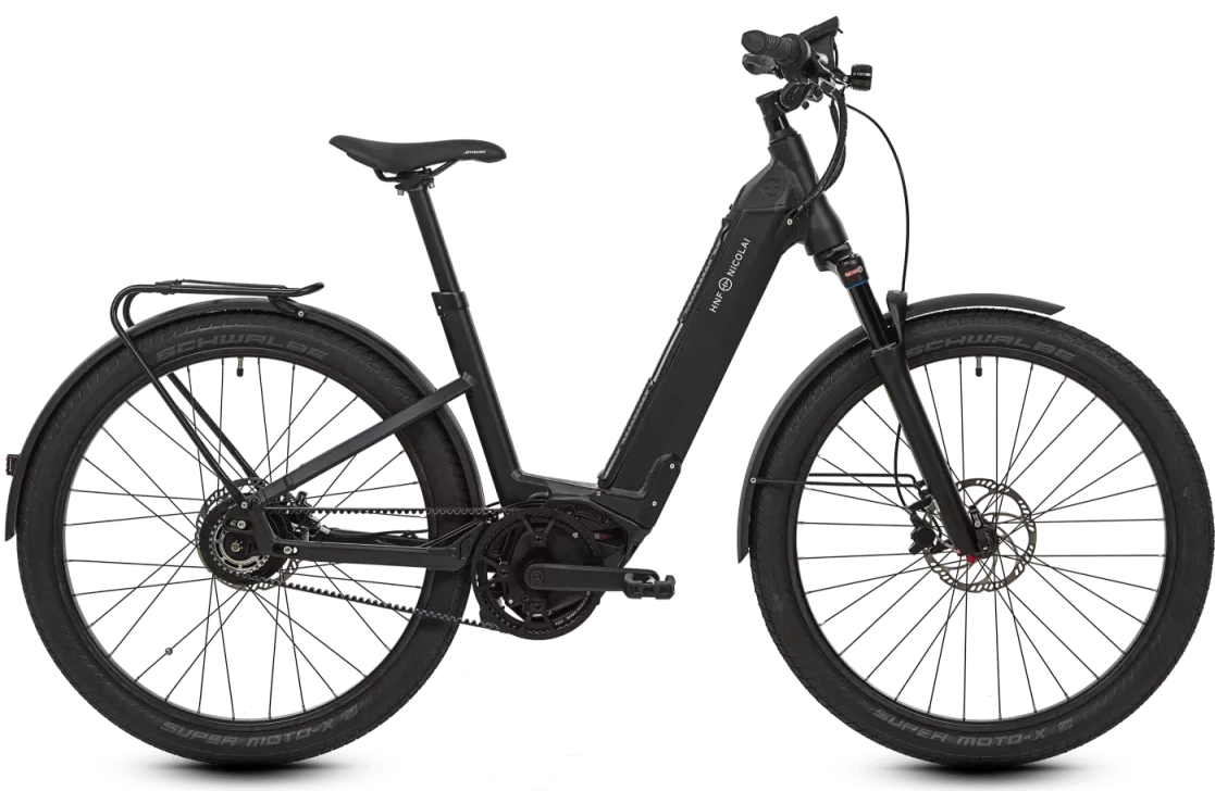 HNF Nicolai UD3 Elektrische Dames fiets Bosch Middenmotor Zwart L