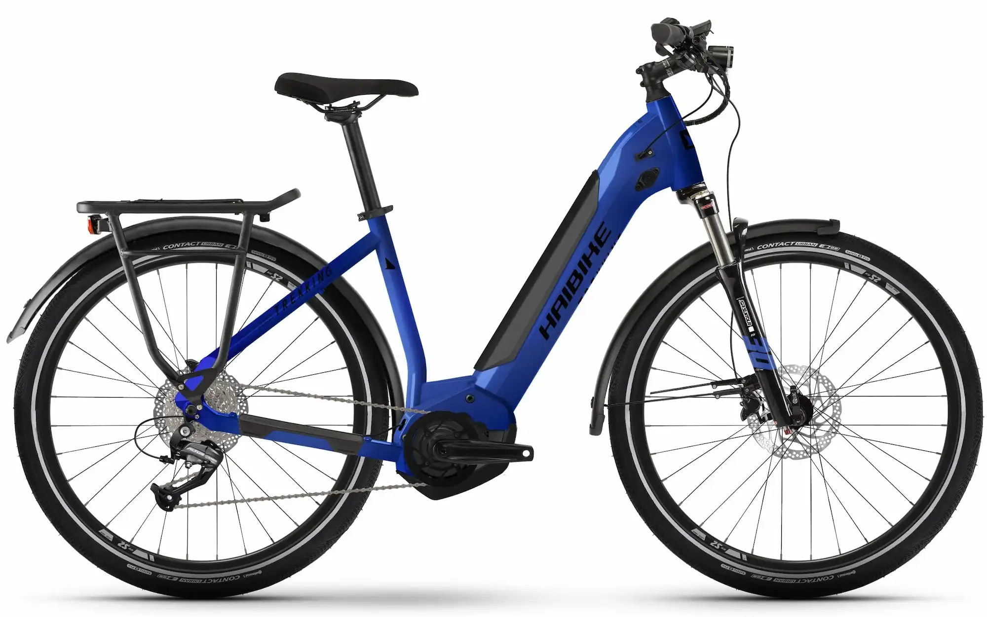 Haibike Trekking 4 Elektrische damesfiets lage instap 27,5"Blauw 54cm
