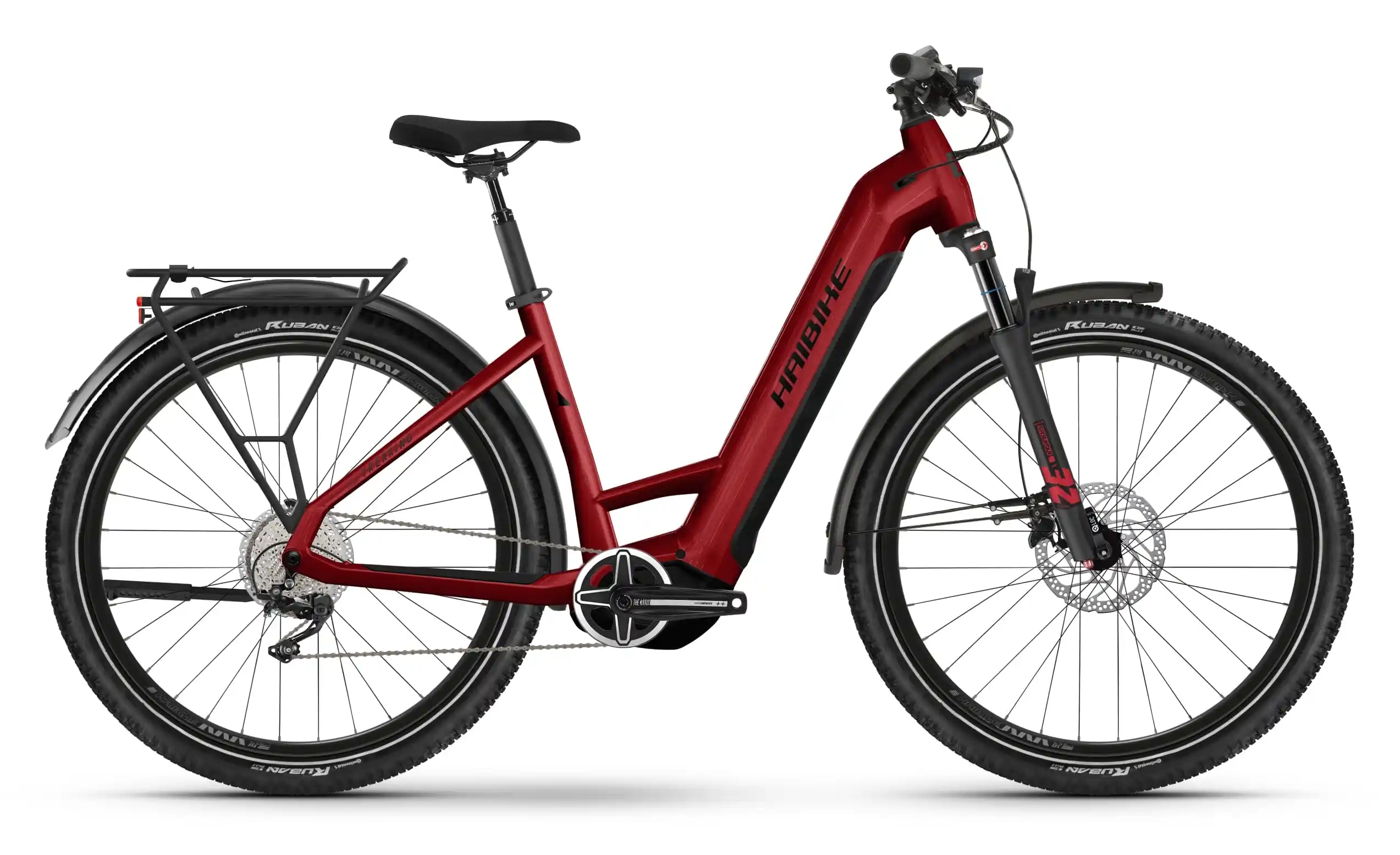 Haibike Trekking 5 sportieve elektrische fiets lage instap 27,5 inch rood 38cm