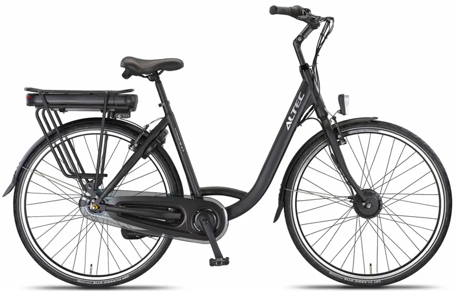 Elektrische Stadsfiets Dames 28 Inch Lage Instap Cosmos Zwart