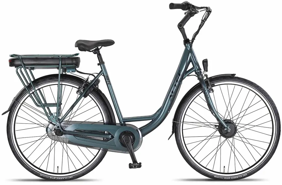 Elektrische Stadsfiets Dames 28 Inch Lage Instap Onyx Blauw