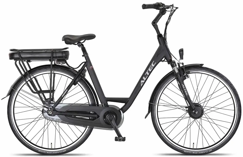 Elektrische Stadsfiets Dames 28 Inch Lage Instap Sirius Zwart