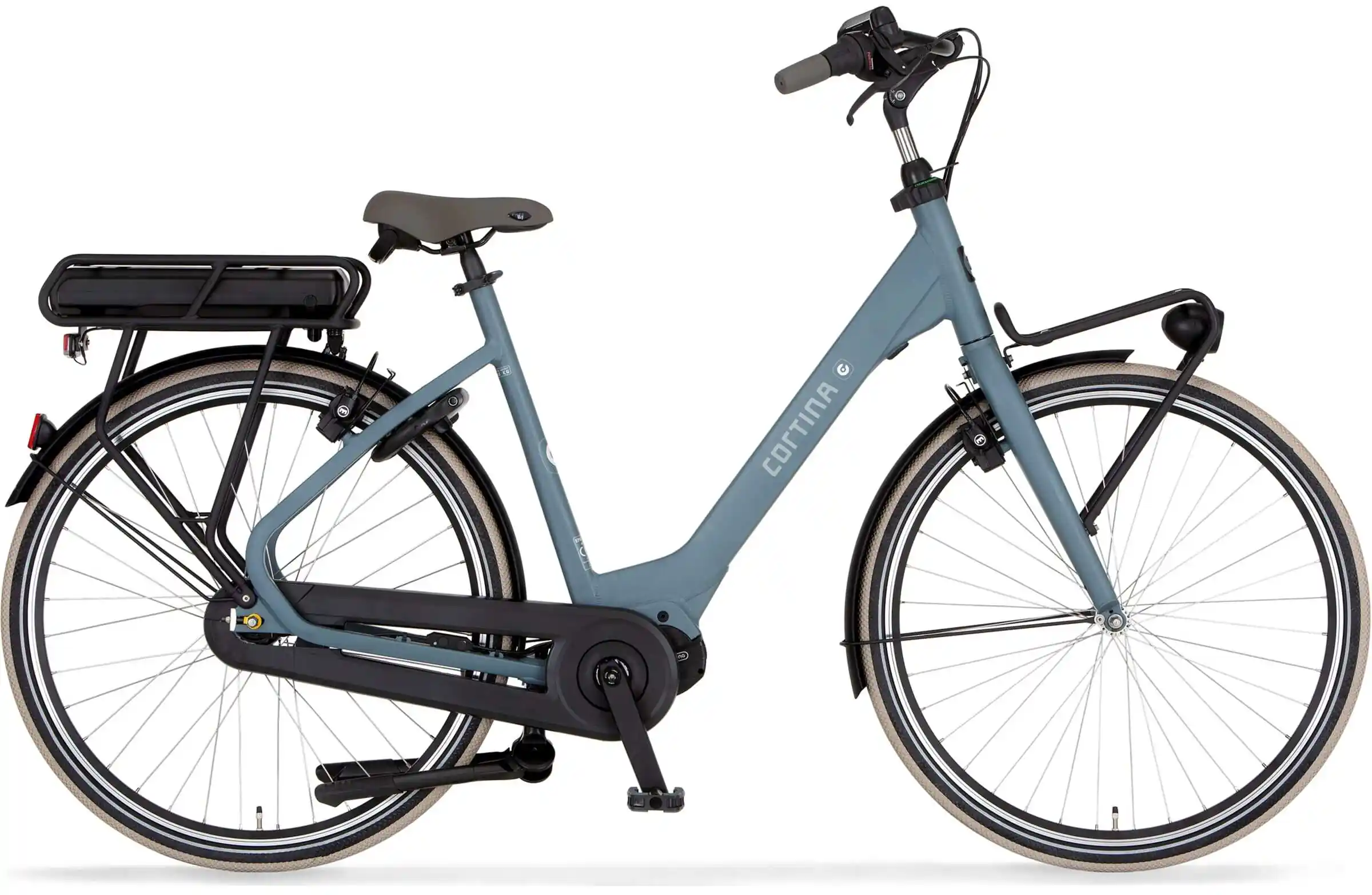 Cortina Elektrische Transportfiets Middenmotor EC Family Grijs 600Wh L