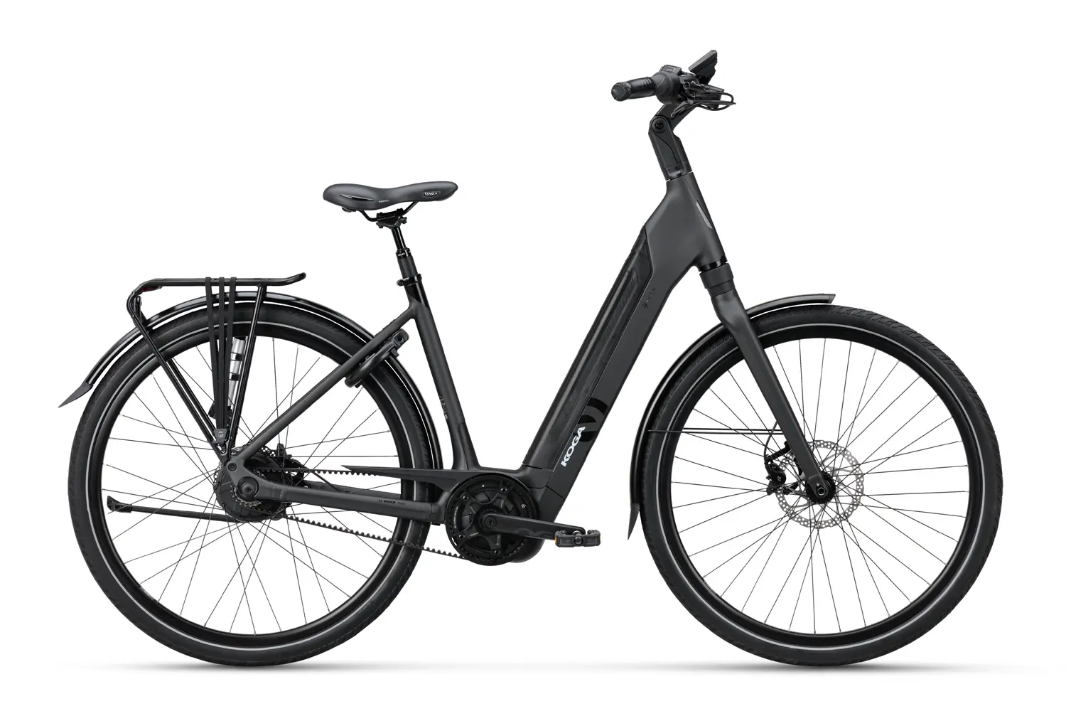 Koga Evia Pro Elektrische Damesfiets Lage Instap Riemaandrijving Zwart 625Wh XL 59cm