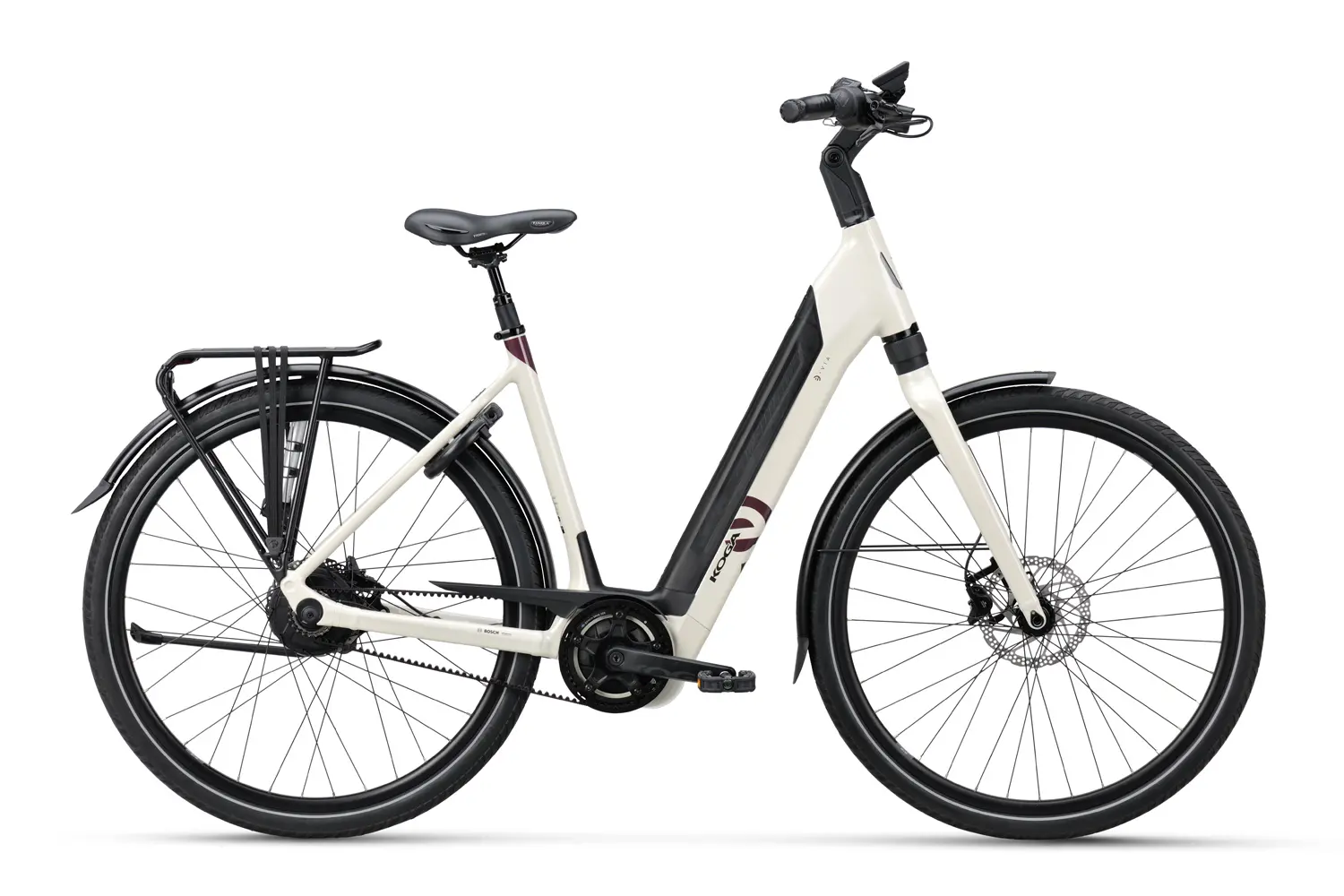 Koga Evia Pro Elektrische Damesfiets Lage Instap Riemaandrijving Wit 500Wh M 53cm