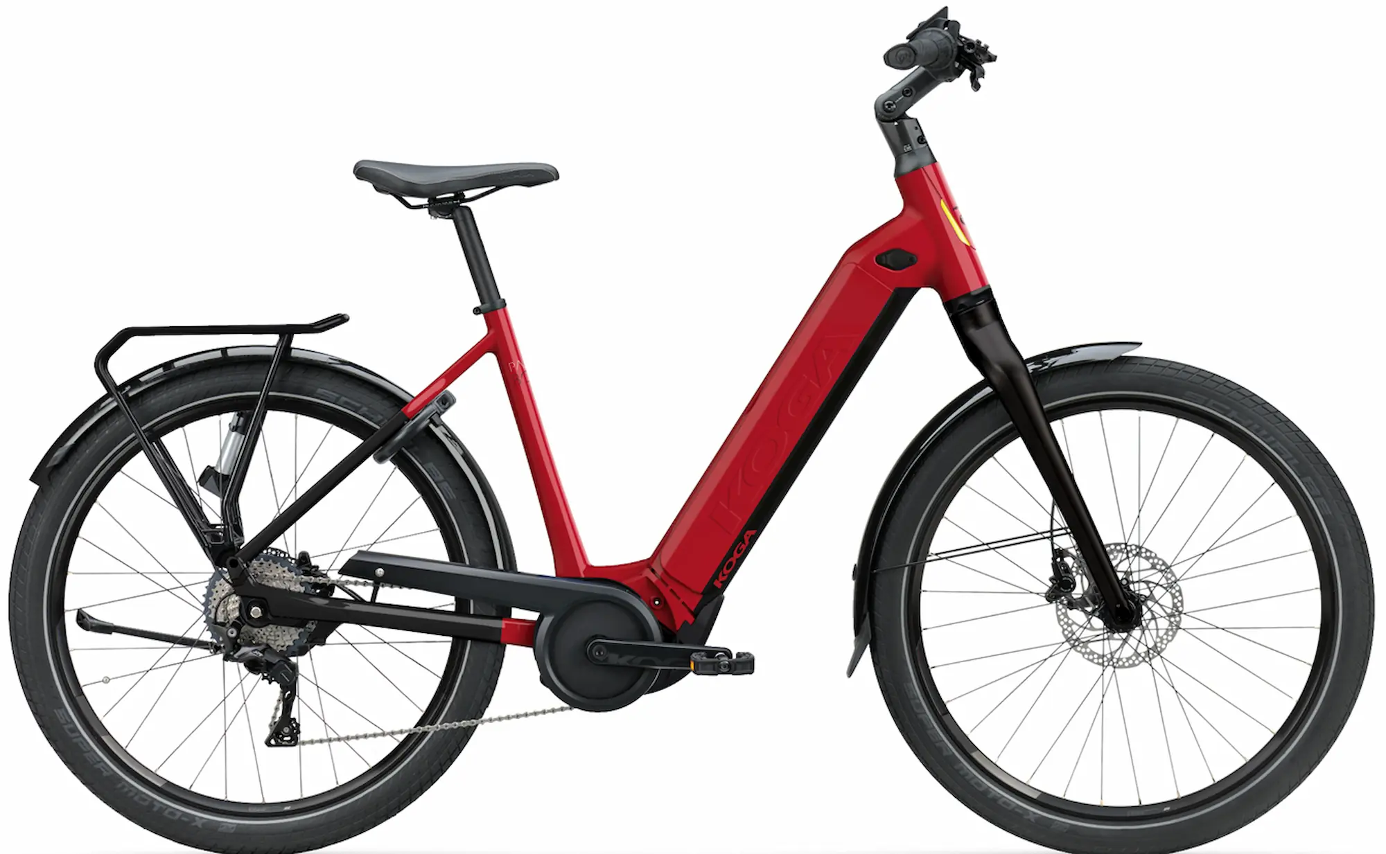 Koga PACE B05 Elektrische damesfiets lage instap Bosch rood 750Wh M 52cm