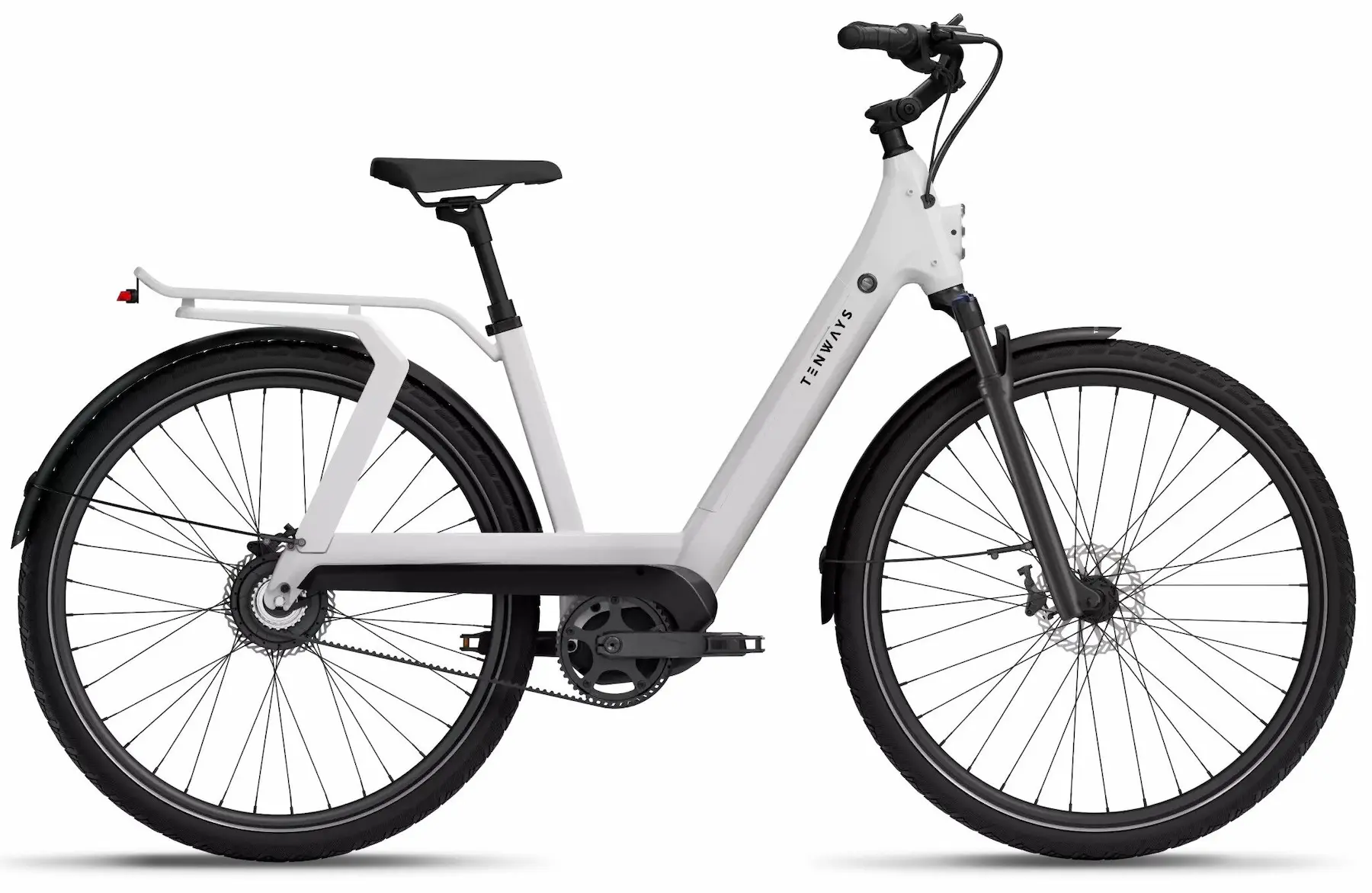 Tenways AGO-T Sportieve Elektrische Damesfiets Riemaandrijving Wit