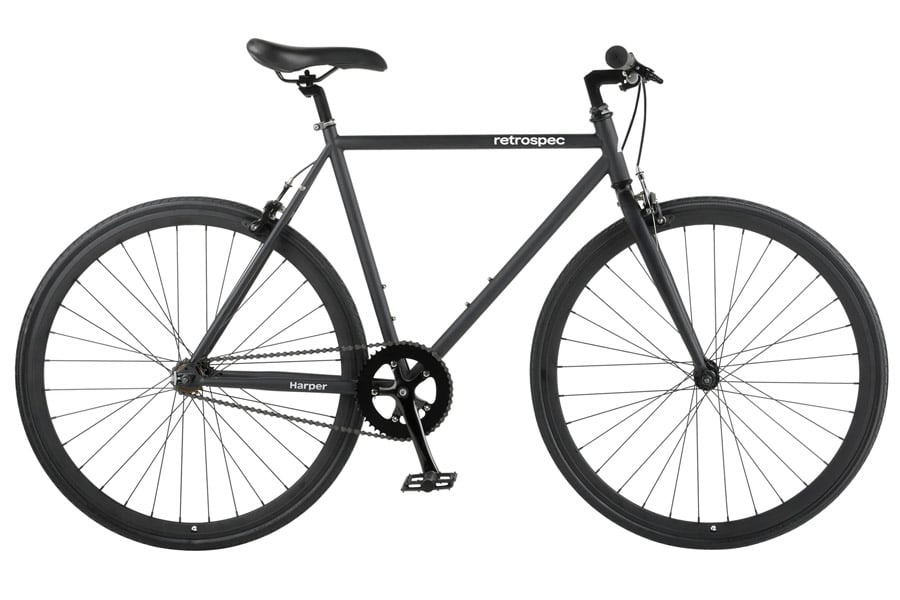 De Retrospec Matte Black Slate fixie-single speed fiets in zwarte kleur is gebouwd om lang mee te gaan