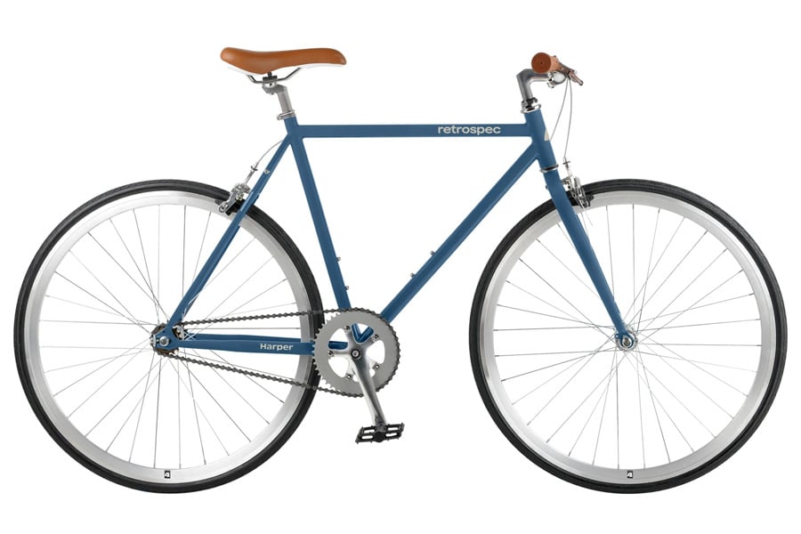 De Retrospec Harper Navy fixie-single speed fiets in blauwe kleur is gebouwd om lang mee te gaan